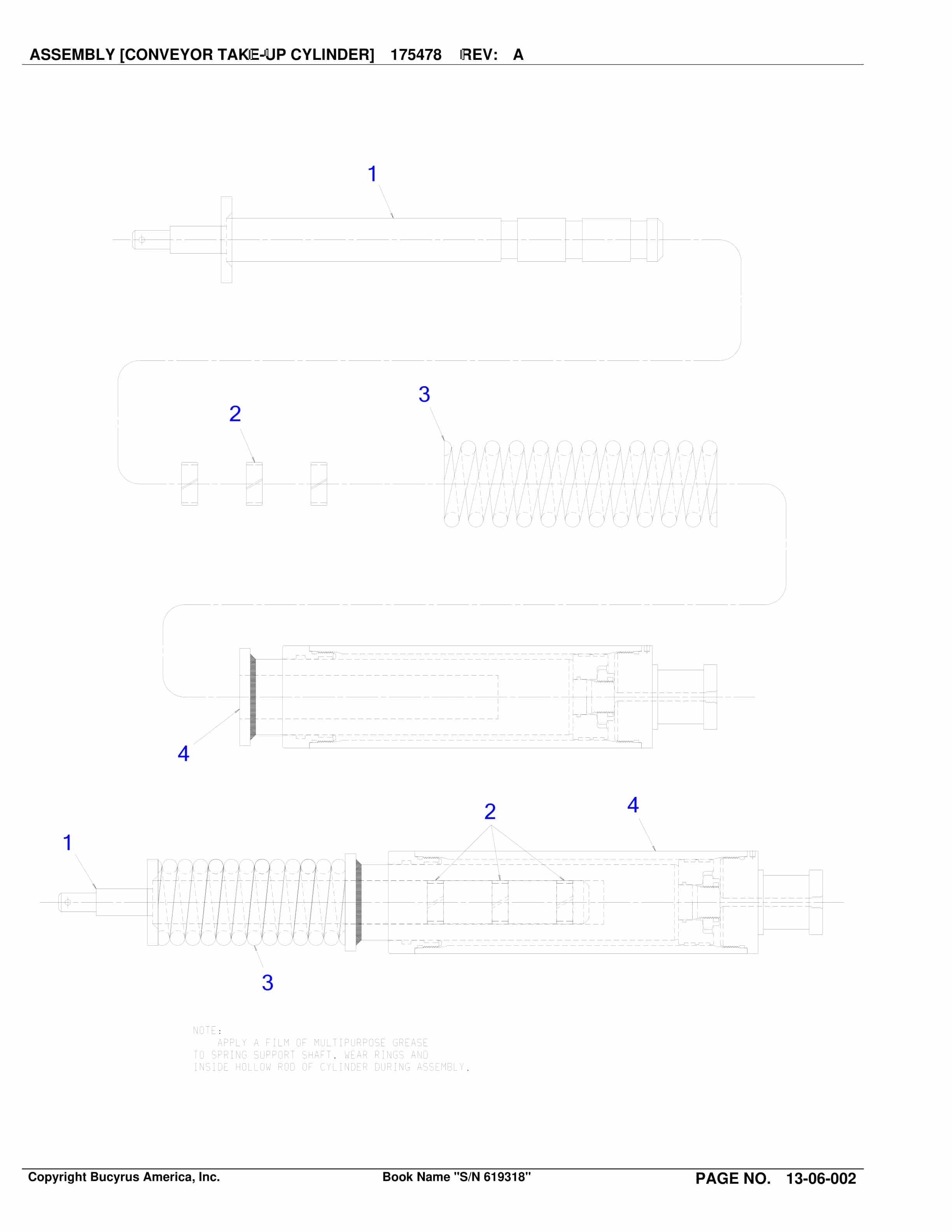 Bucyrus 25M2 Continuous Miner Spare Parts List BI016866-2