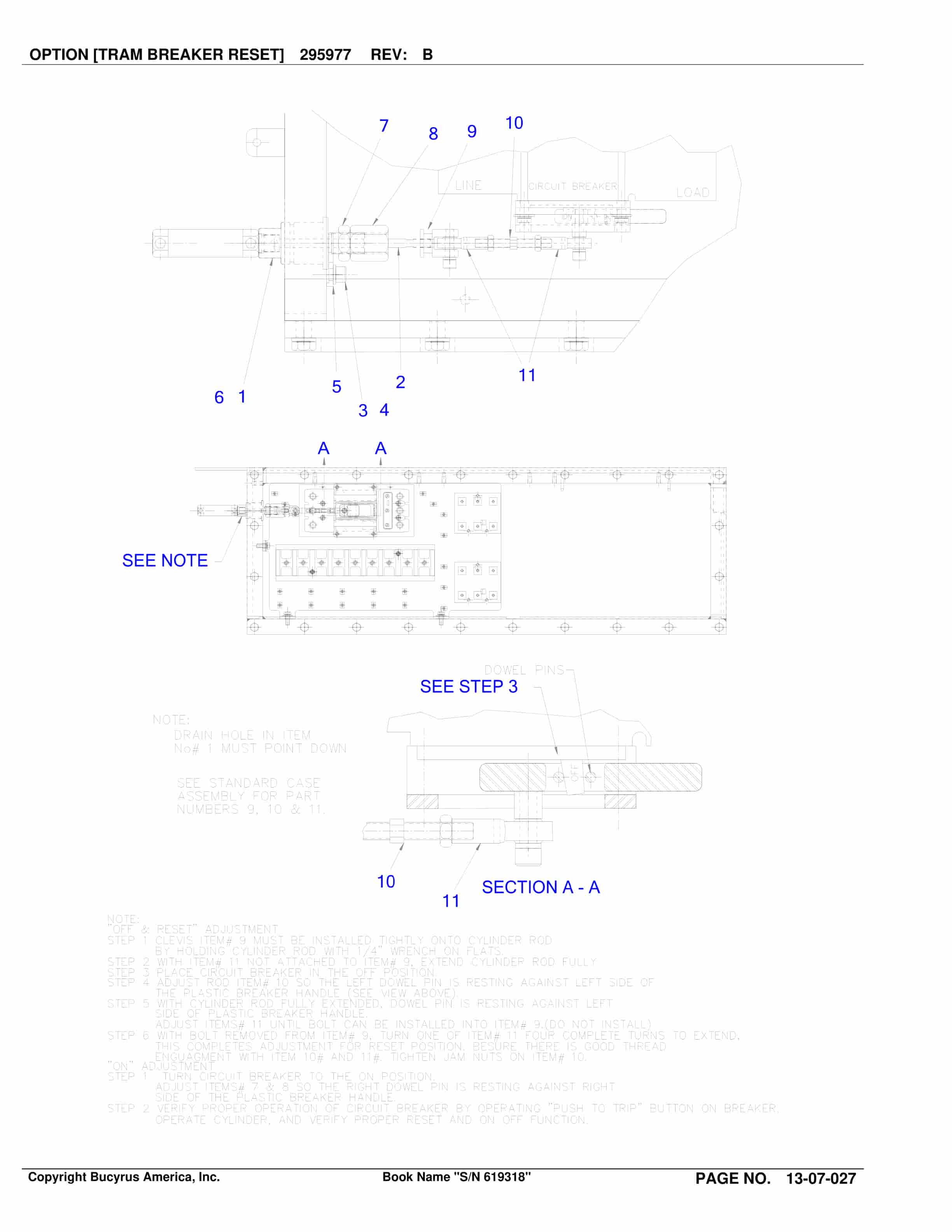 Bucyrus 25M2 Continuous Miner Spare Parts List BI016866-5