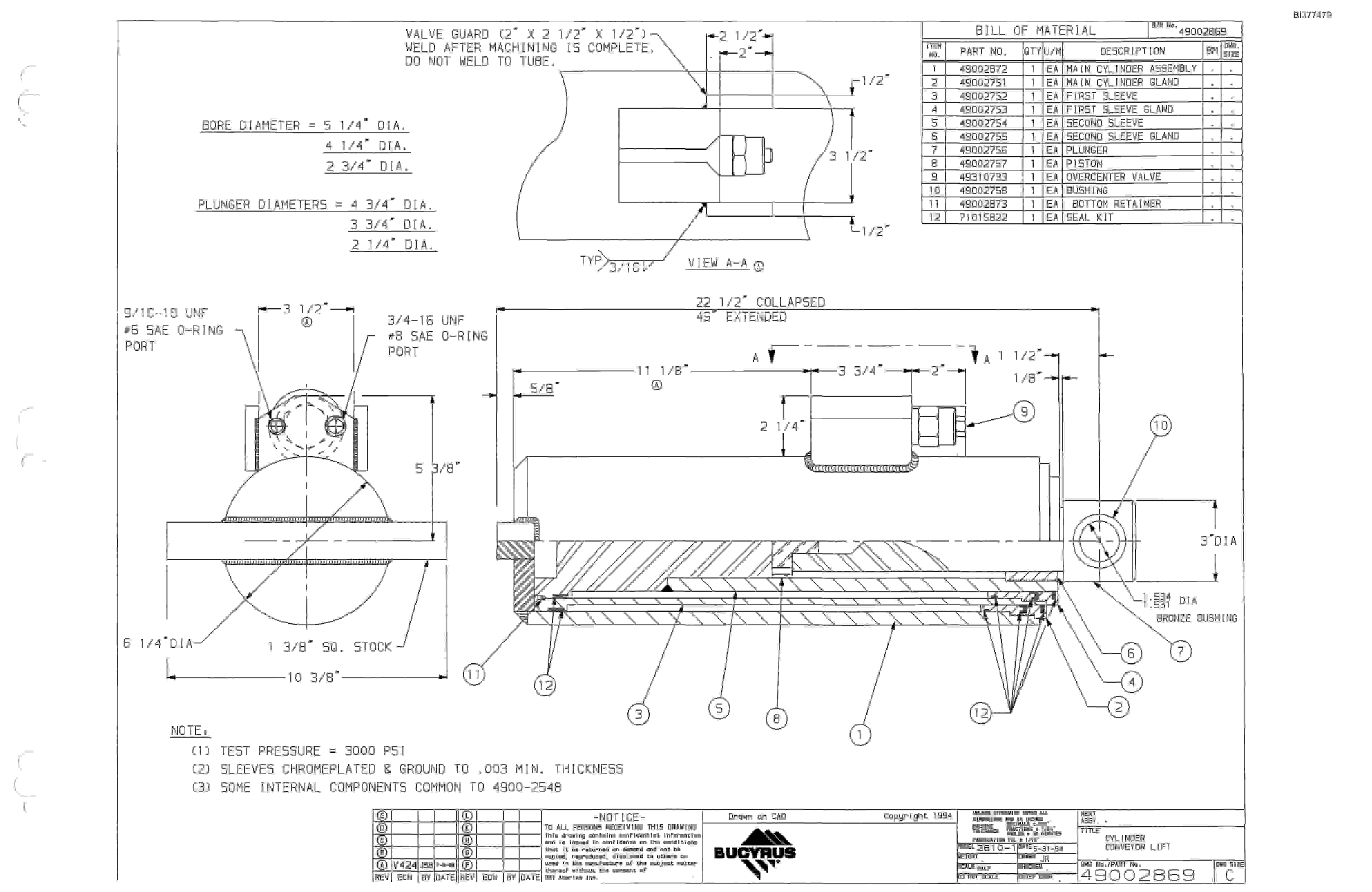 Bucyrus 25M2 Drum Miner Parts Catalog BI377479-2