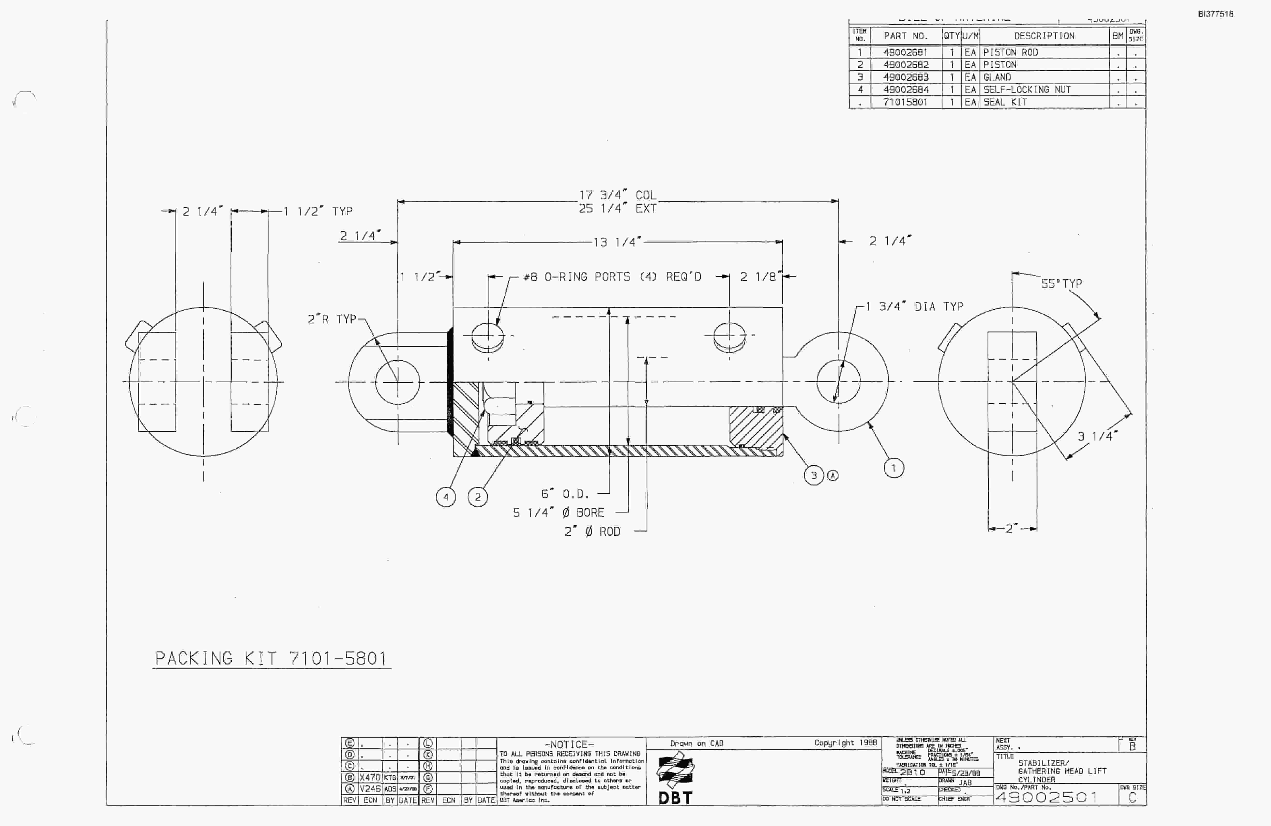 Bucyrus 25M2 Drum Miner Parts Catalog BI377518-2
