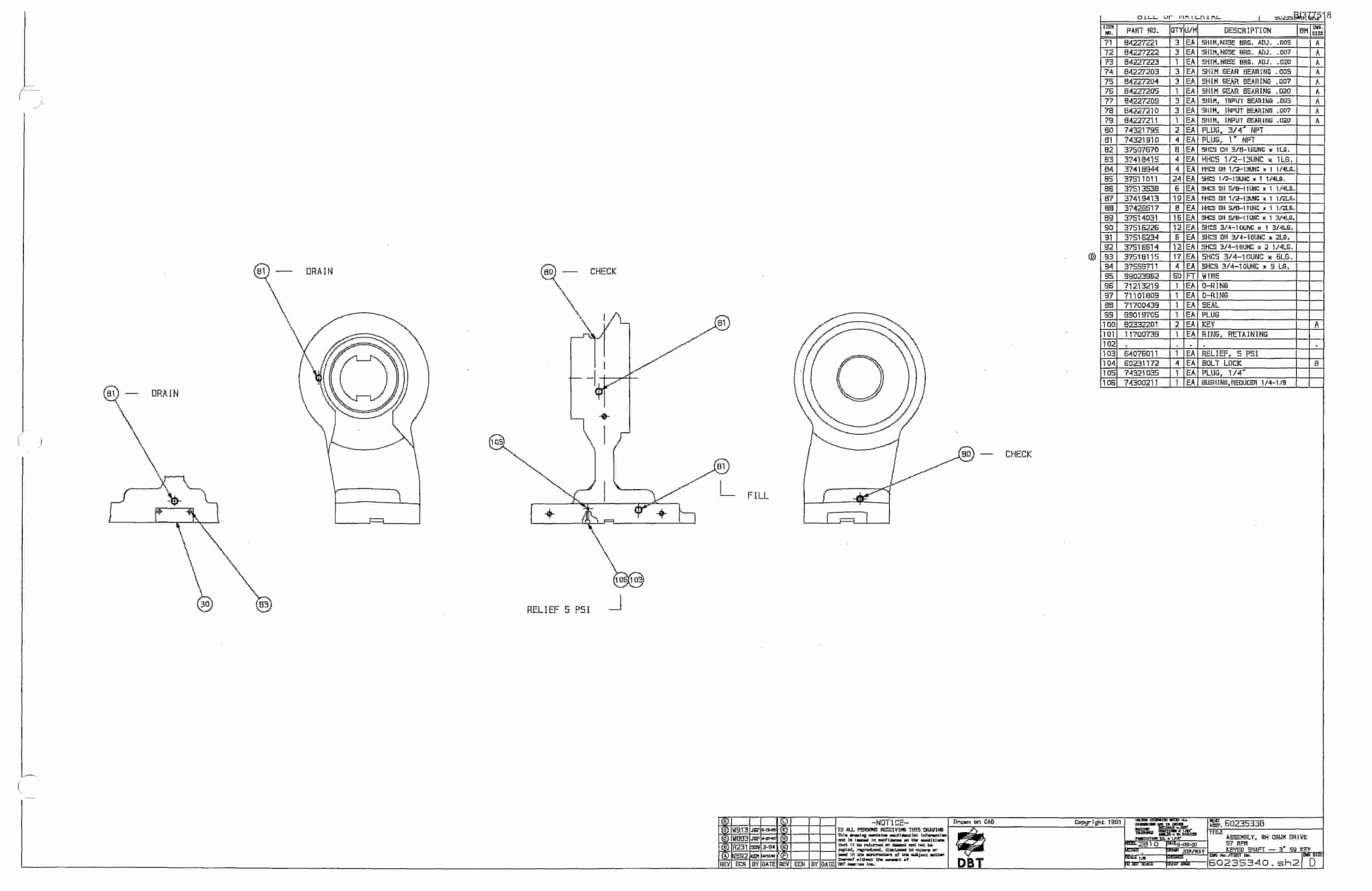Bucyrus 25M2 Drum Miner Parts Catalog BI377518-4