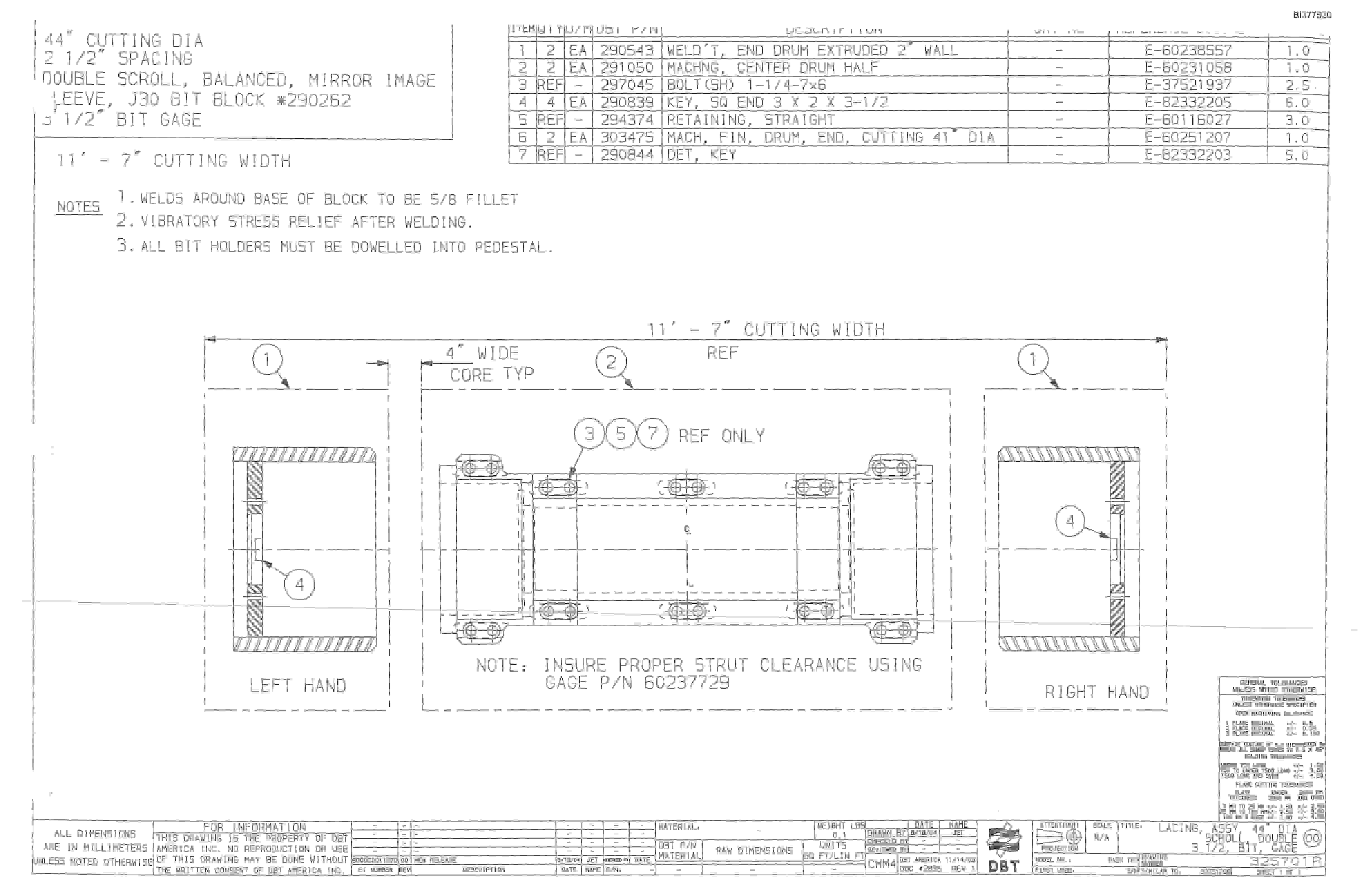 Bucyrus 25M2 Drum Miner Parts Catalog BI377520-4