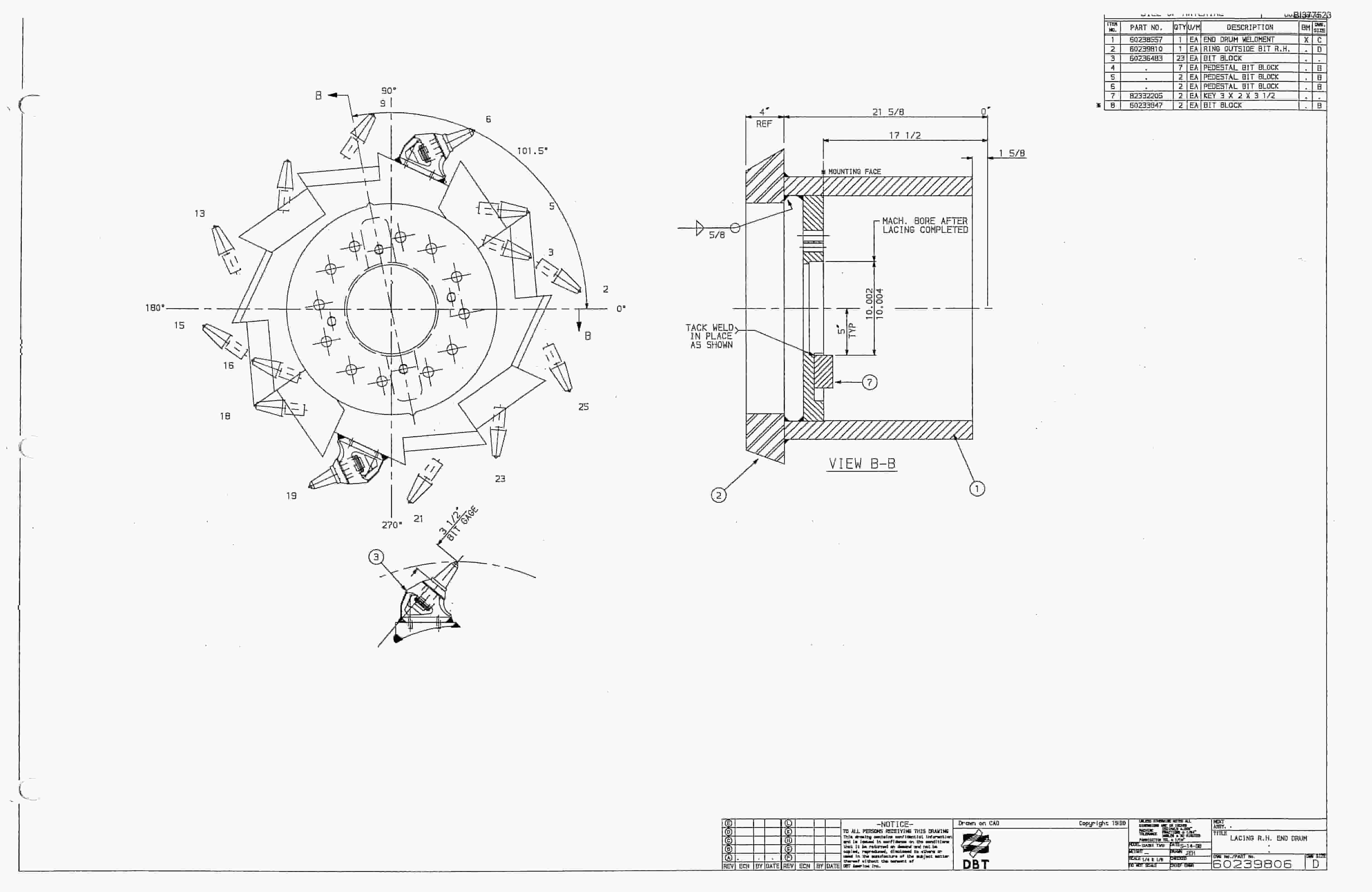 Bucyrus 25M2 Drum Miner Parts Catalog BI377523-4