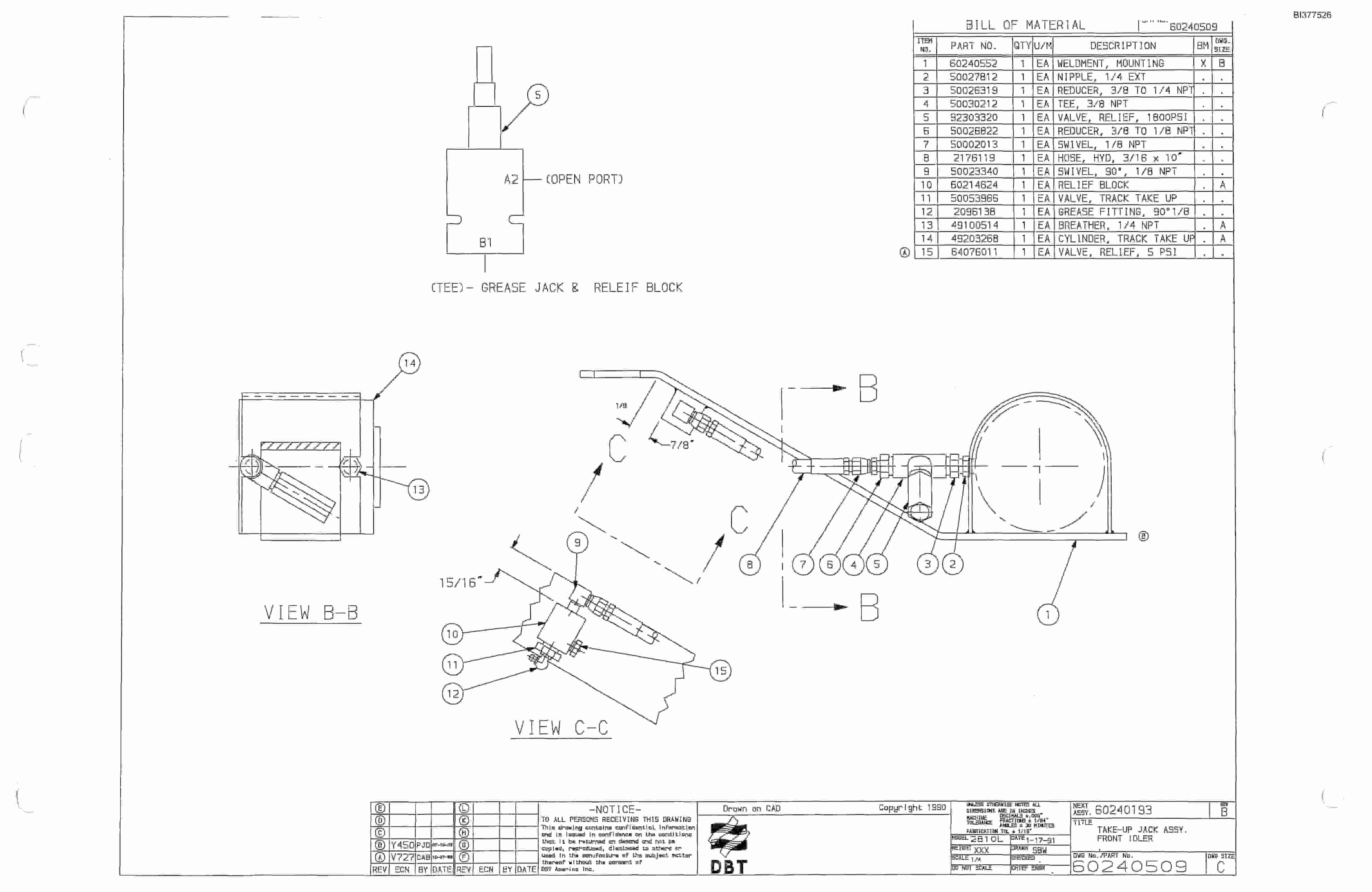 Bucyrus 25M2 Drum Miner Parts Catalog BI377526-3