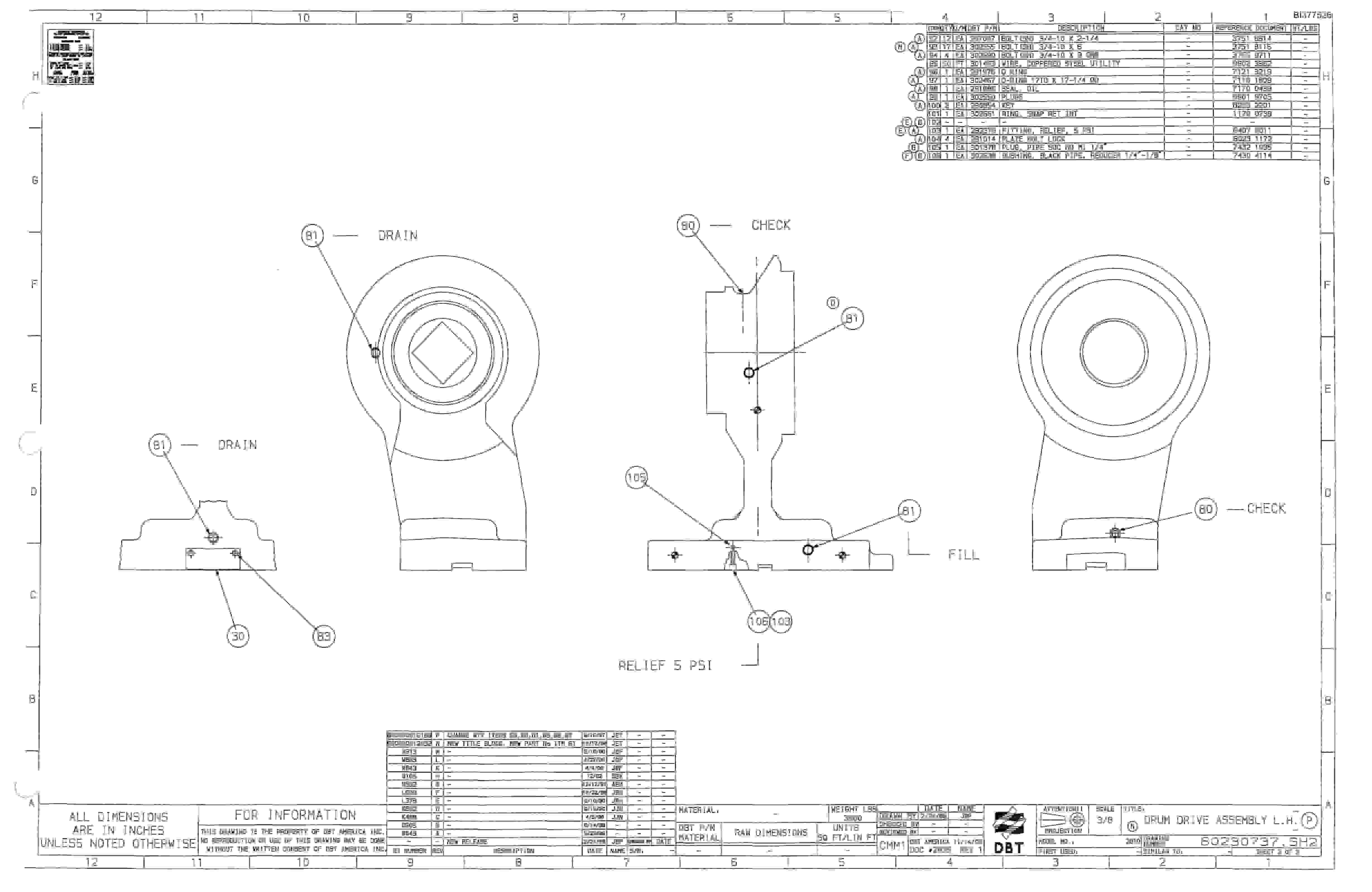 Bucyrus 25M2 Drum Miner Parts Catalog BI377526-4