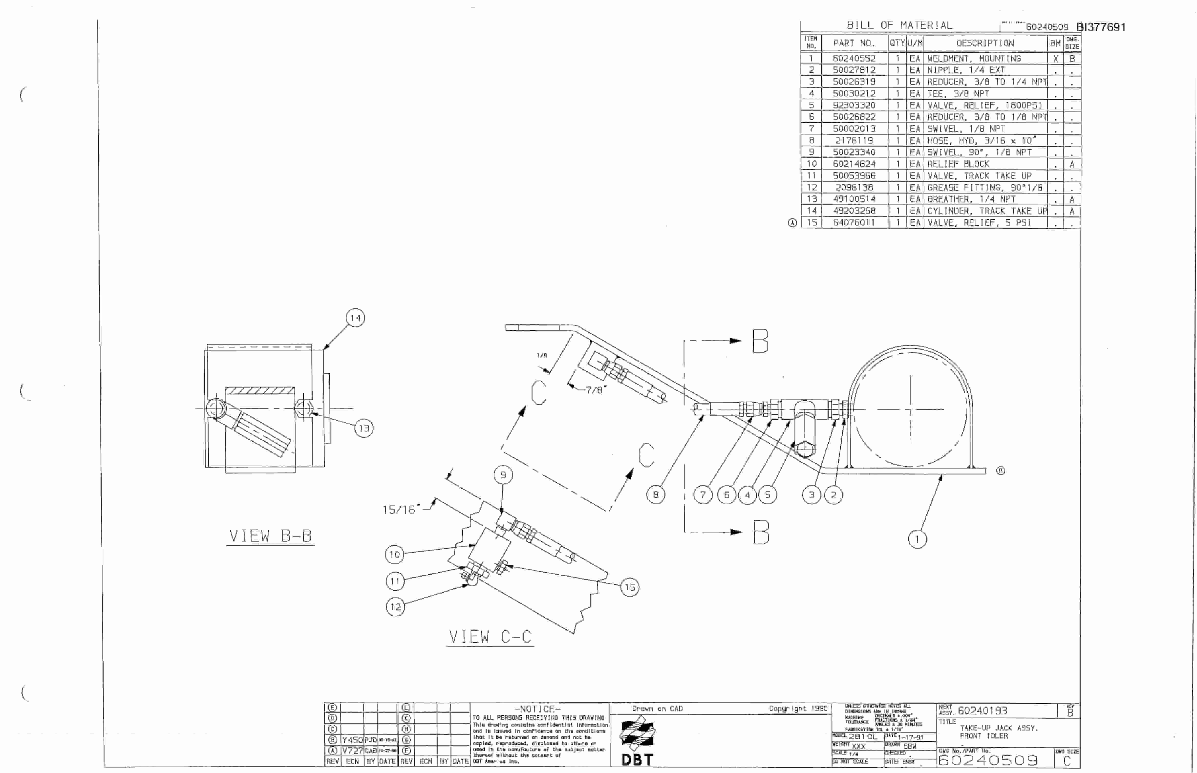 Bucyrus 25M2-P Miner Parts Catalog BI377691-3
