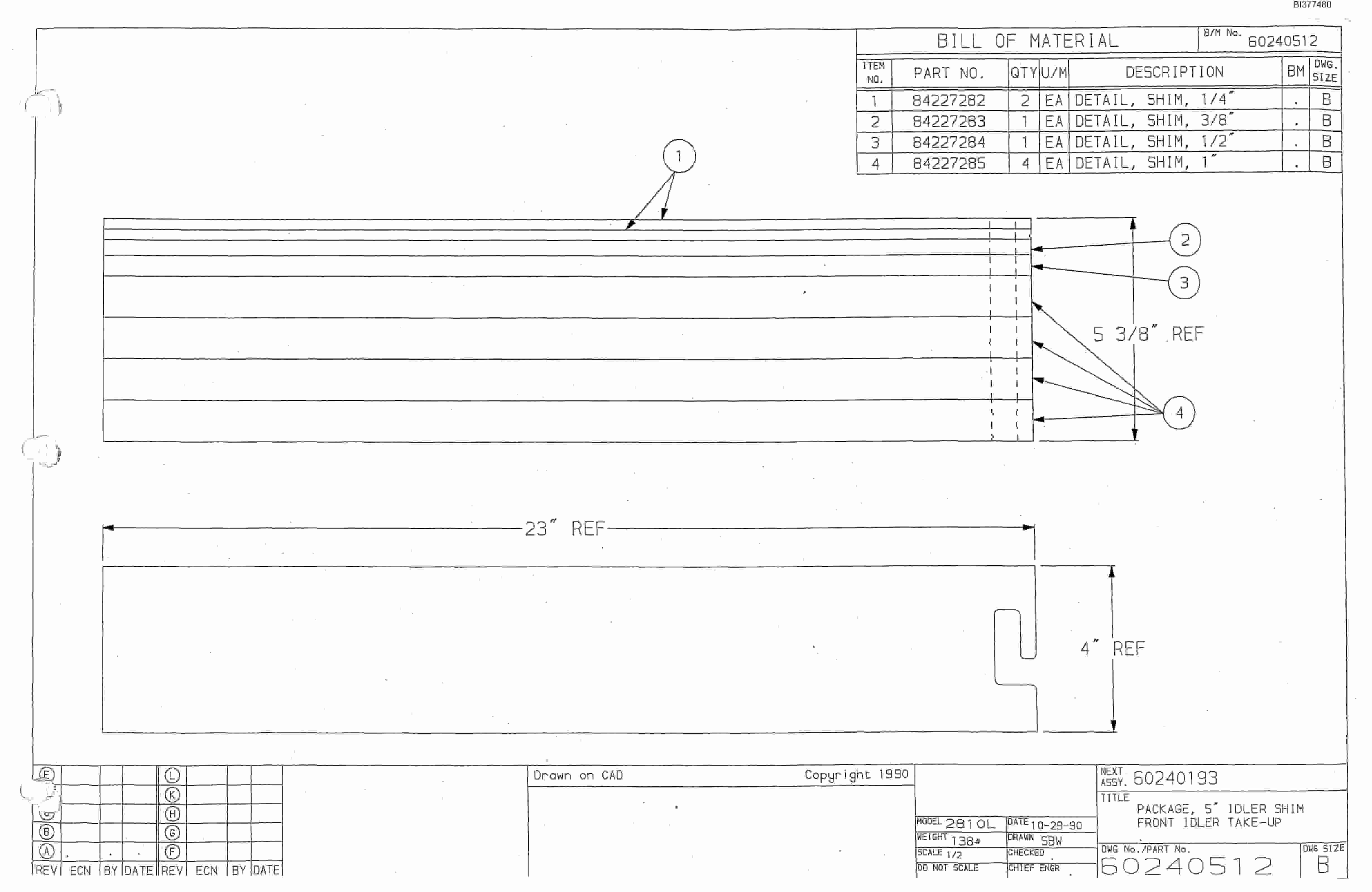 Bucyrus 25M3 Drum Miner Parts Catalog BI377480-3