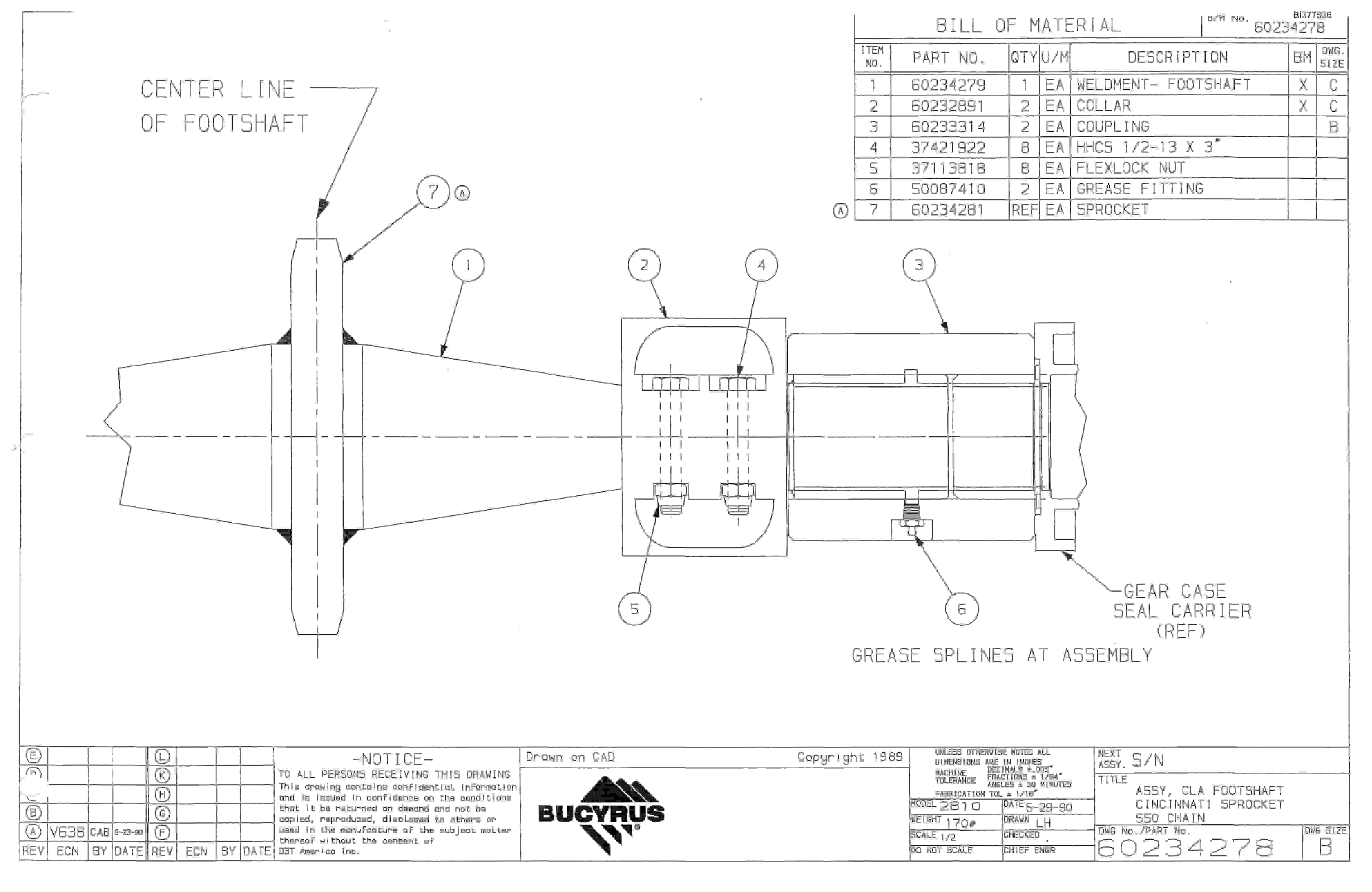 Bucyrus 25M3 Drum Miner Parts Catalog BI377536-5