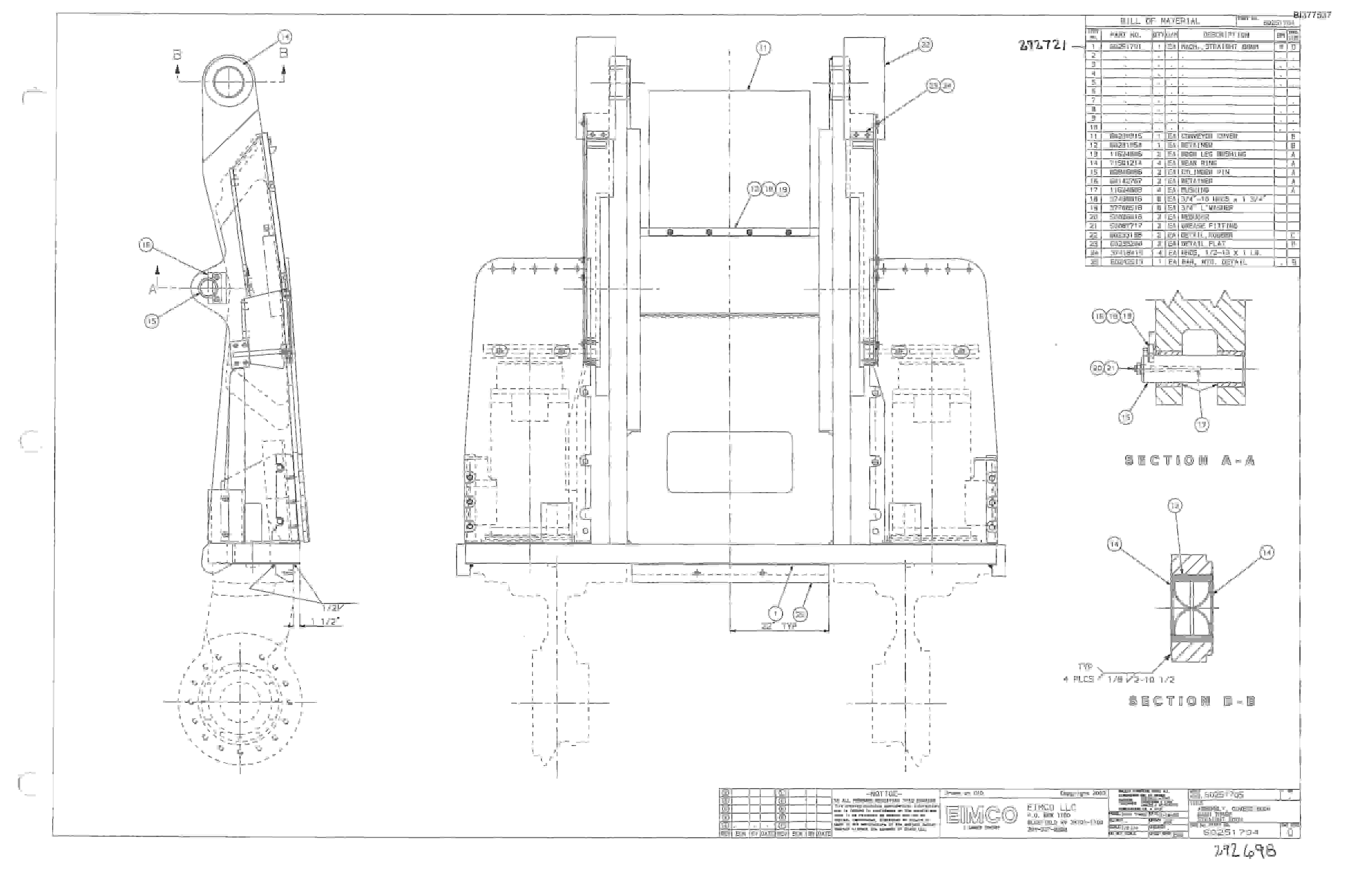 Bucyrus 25M3 Drum Miner Parts Catalog BI377537-4