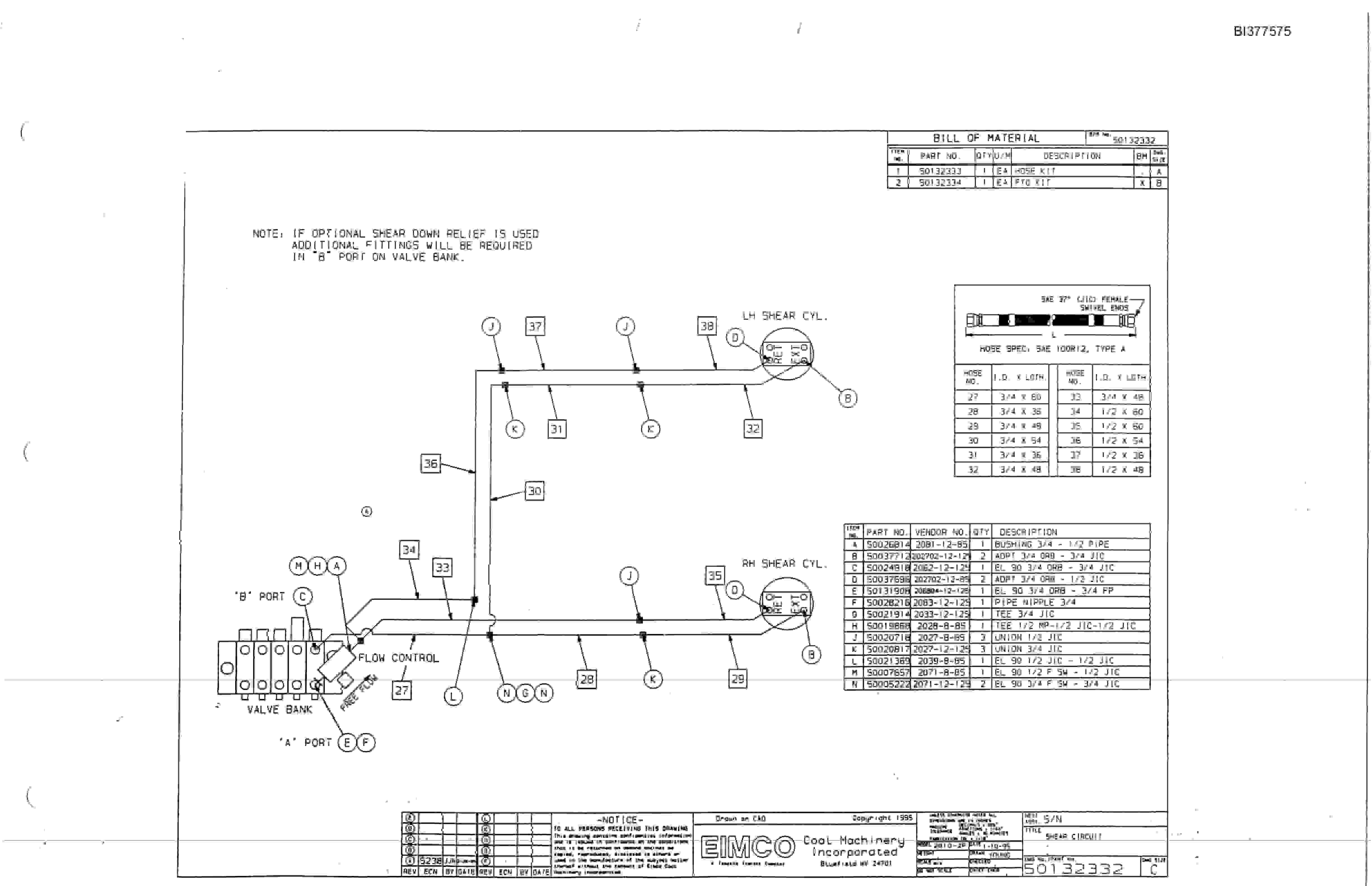 Bucyrus 2810-2P Miner Parts Catalog BI377575-2