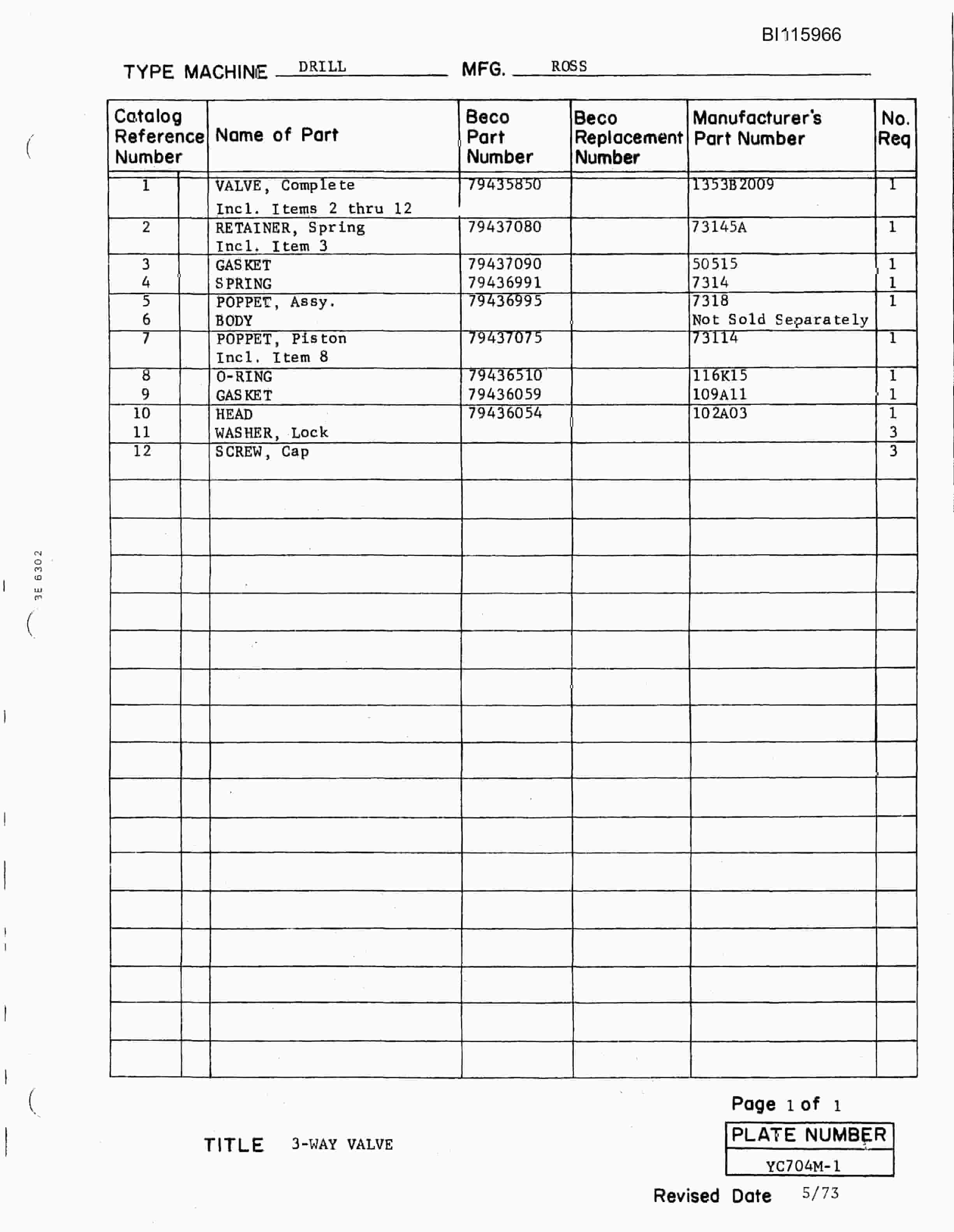 Bucyrus 30-R Drill Technical Manual BI115966-5