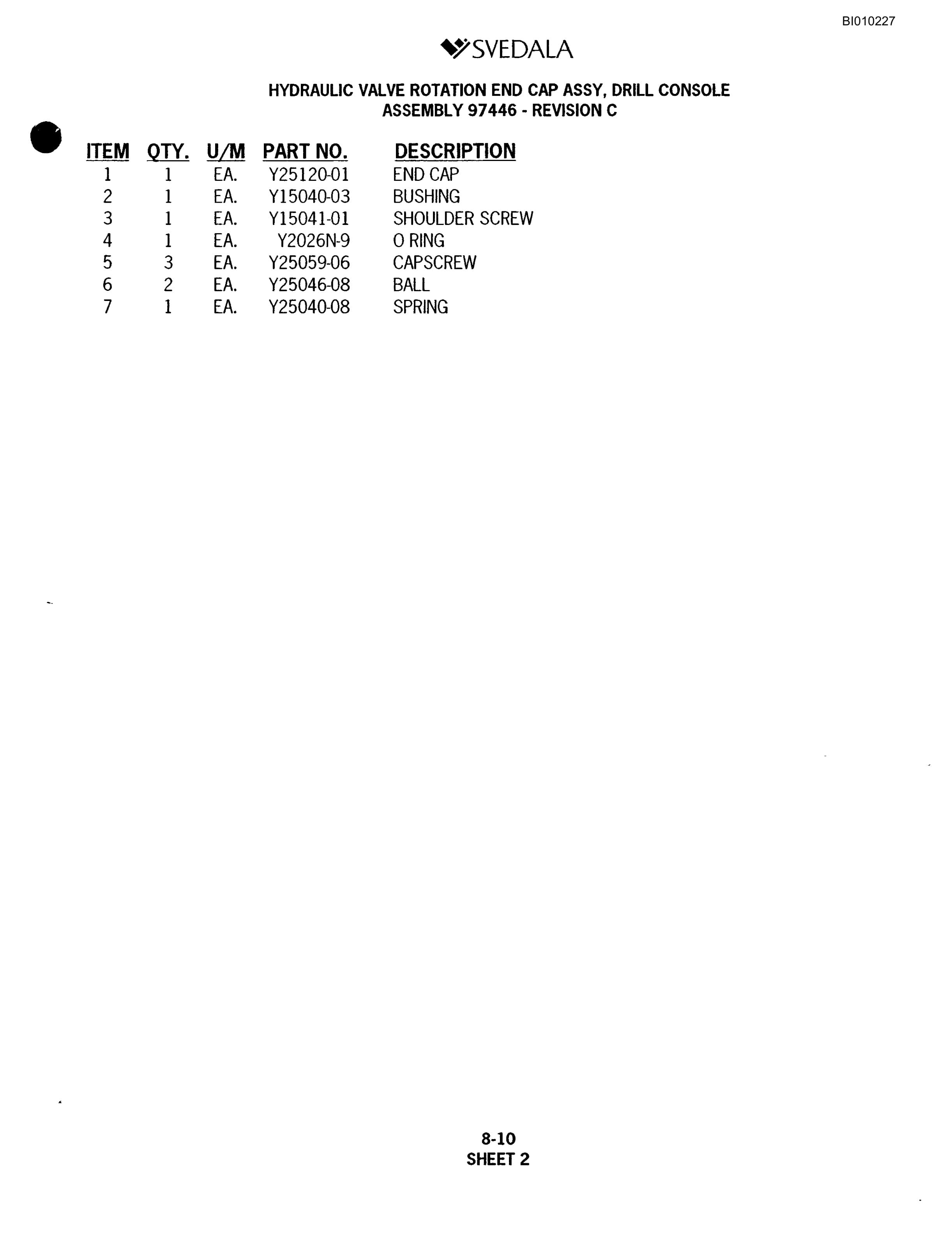 Bucyrus 300 Without CAB Hydraulic Track Drill Parts Catalog BI010227-4