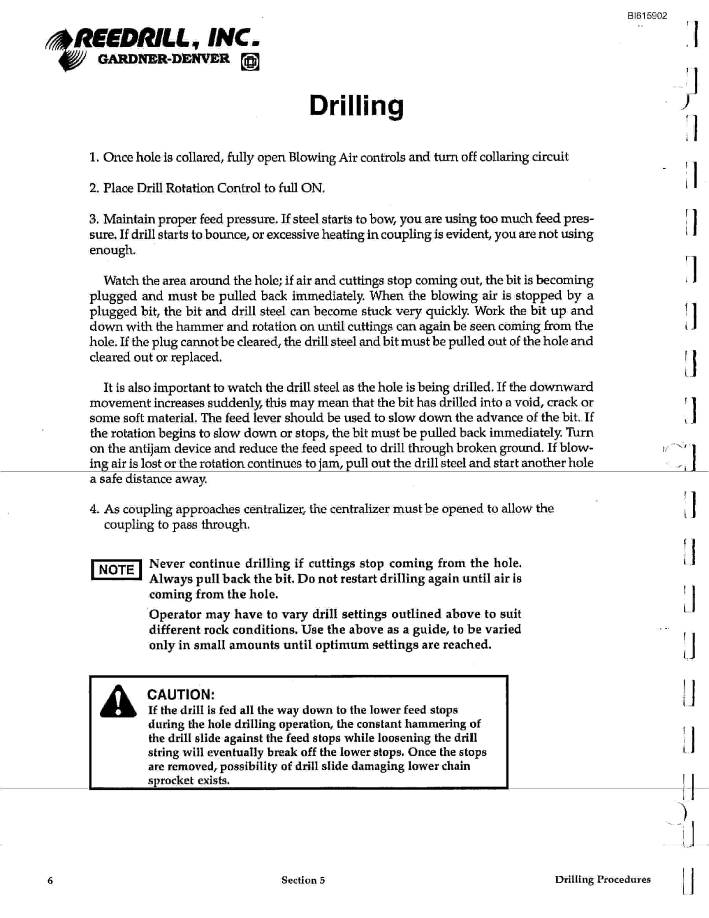 Bucyrus 3000 Hydra-Trac Self Contained Hydraulic Track Drill Technical Manual BI615902-2