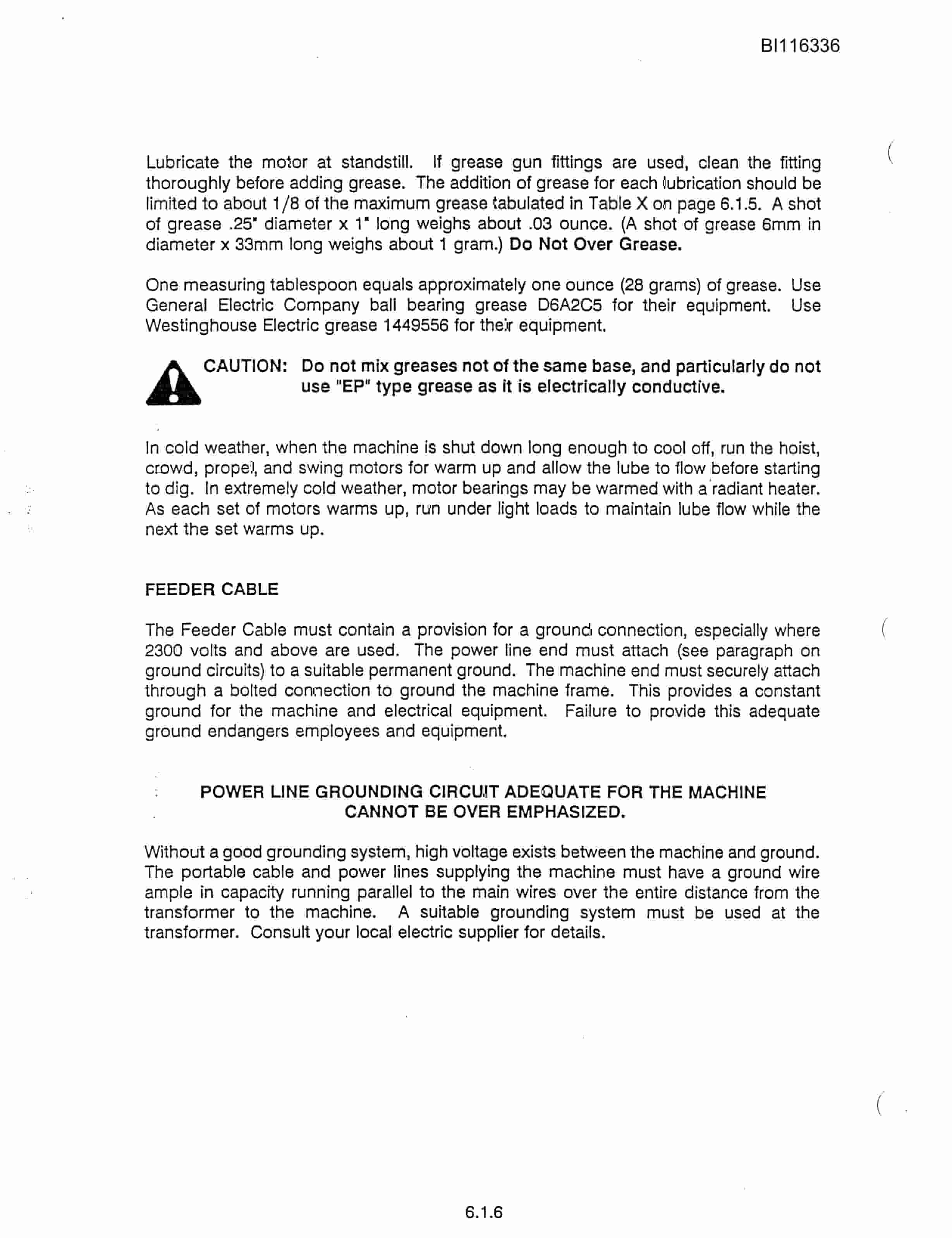 Bucyrus 301-M Mining Shovel Technical Manual BI116336-4