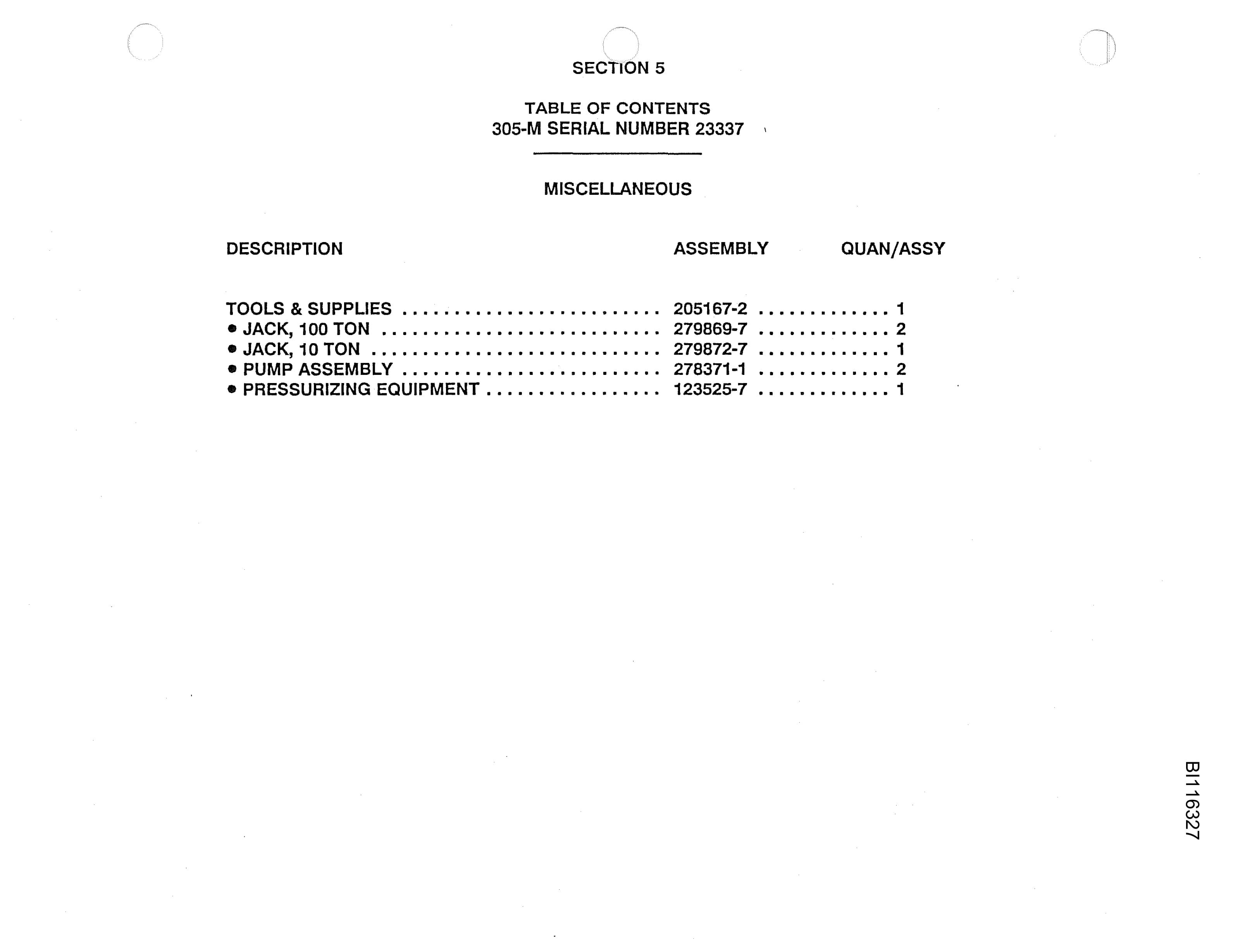 Bucyrus 305M Crawler Dragline Parts Catalog BI116327 Vol 2-2