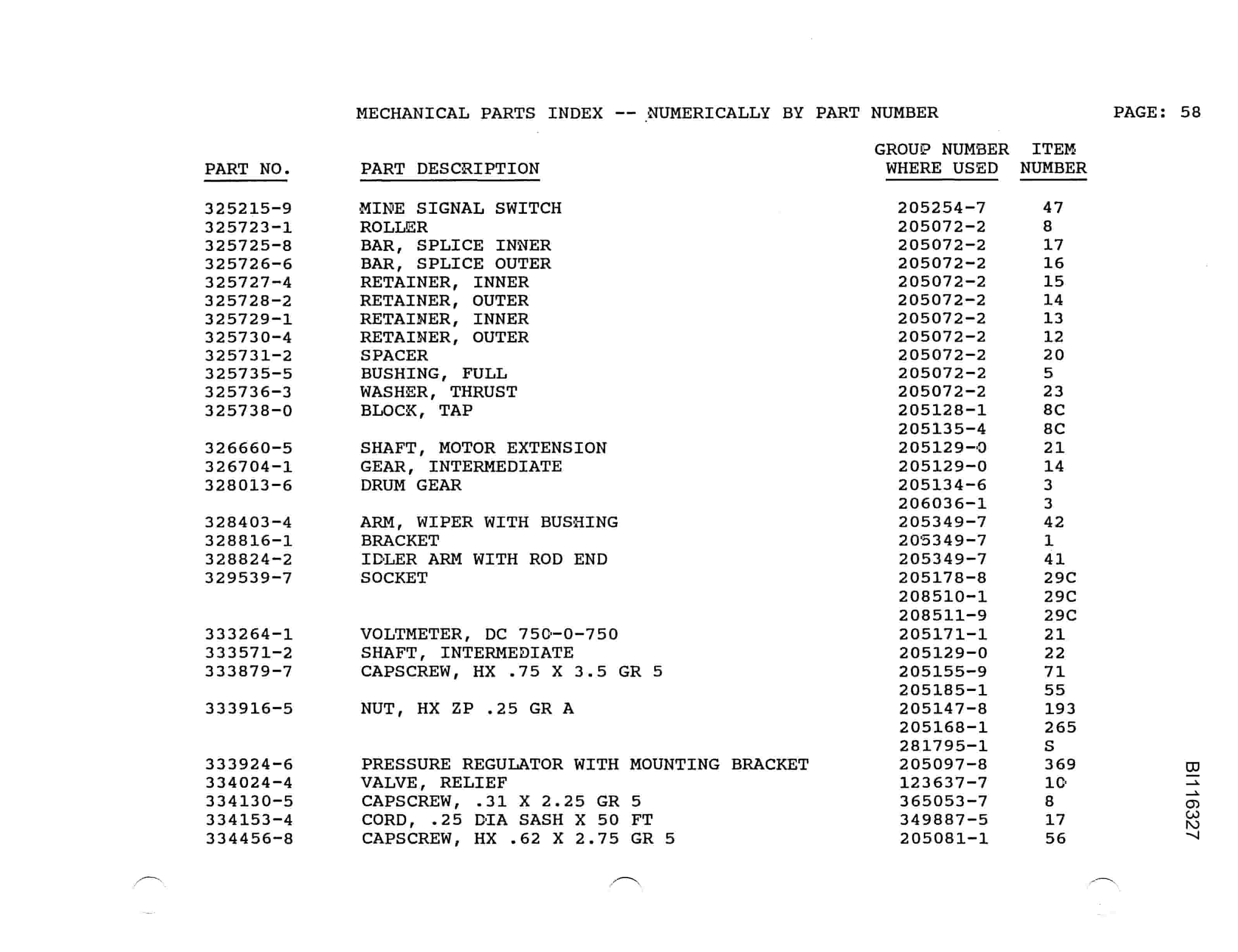 Bucyrus 305M Crawler Dragline Parts Catalog BI116327 Vol 2-5