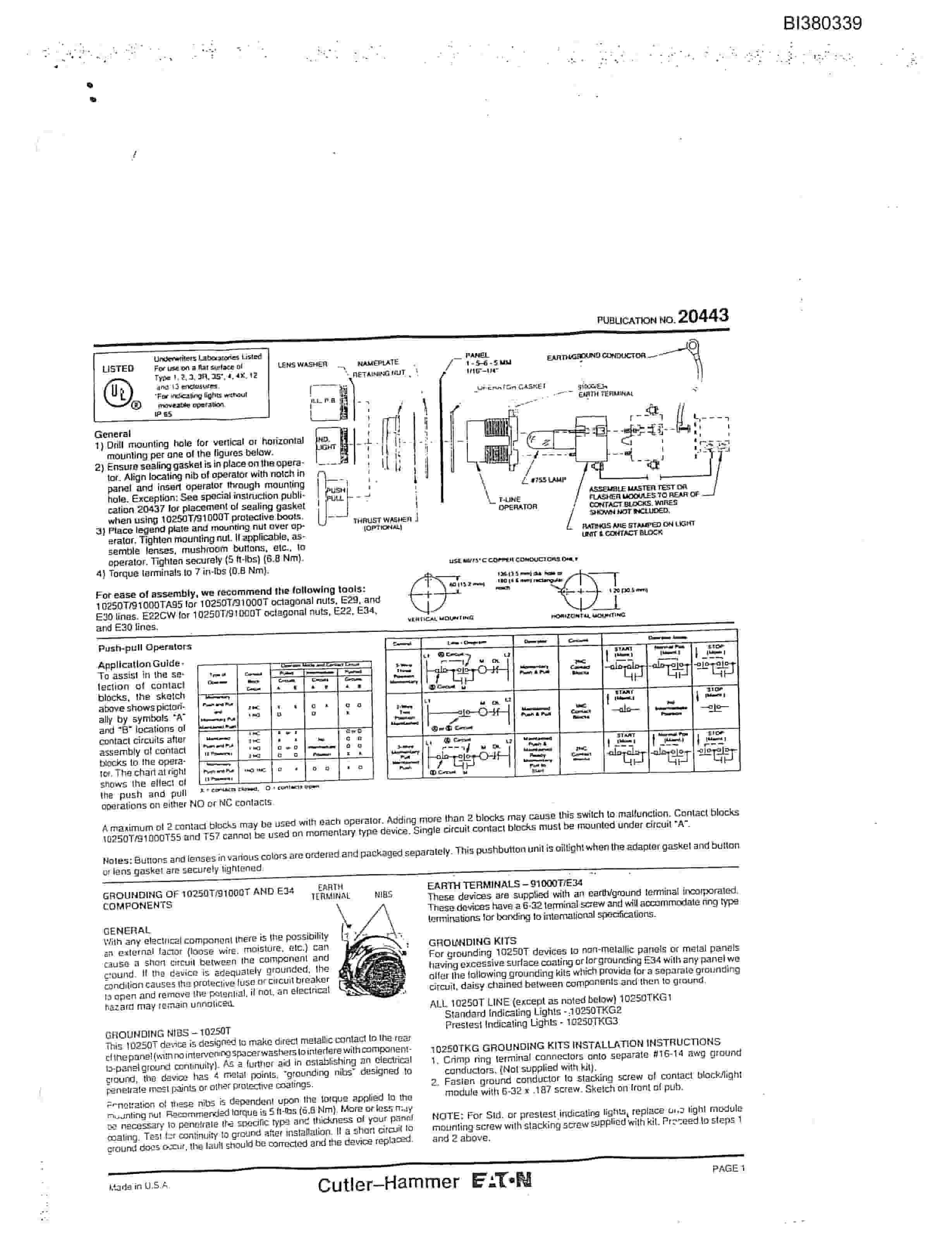 Bucyrus 30in Hydraulic Take-Up, 25HP Power Pack Parts Catalog BI380339-5