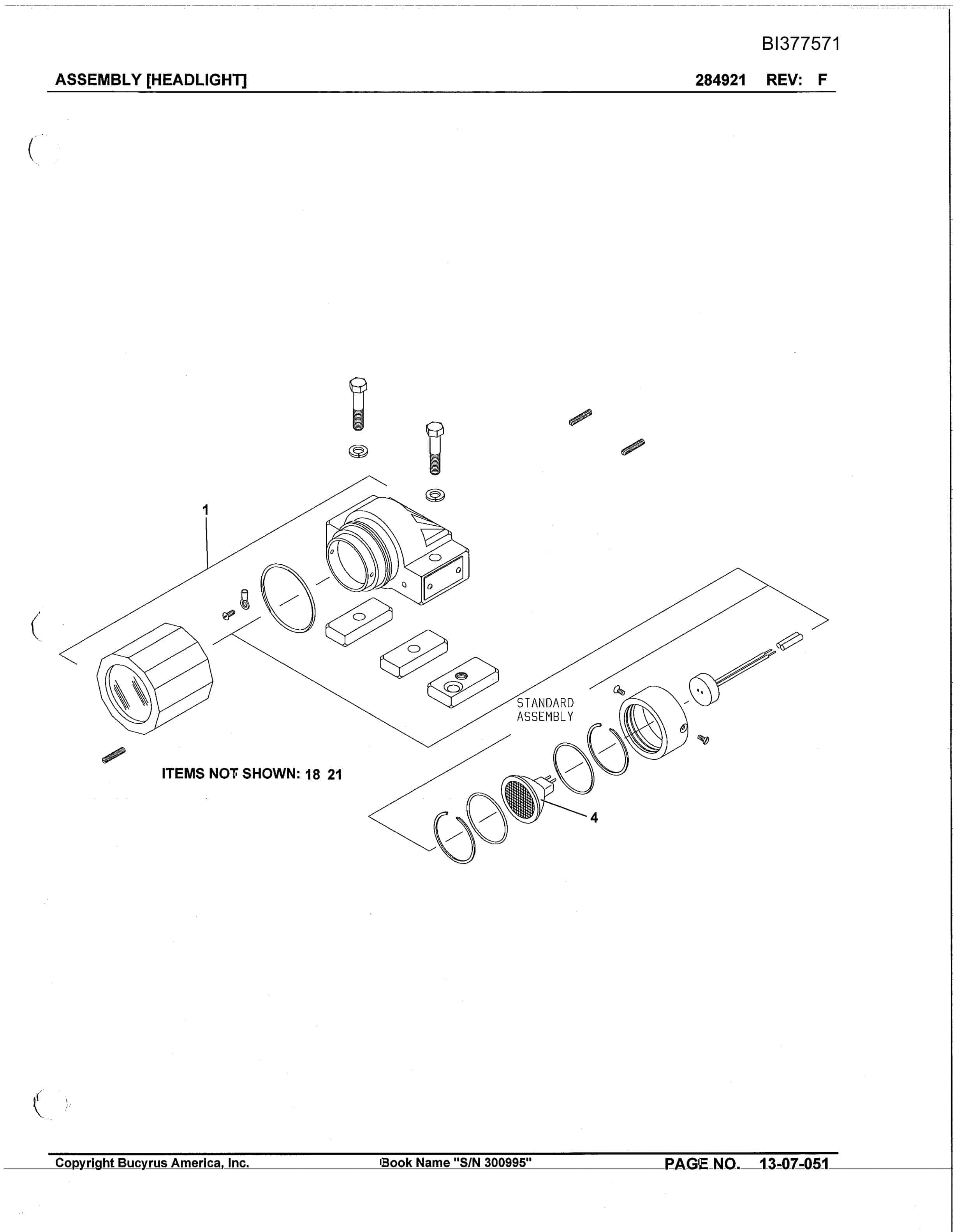 Bucyrus 30M-3 Continuous Miner Parts Catalog BI377571-5