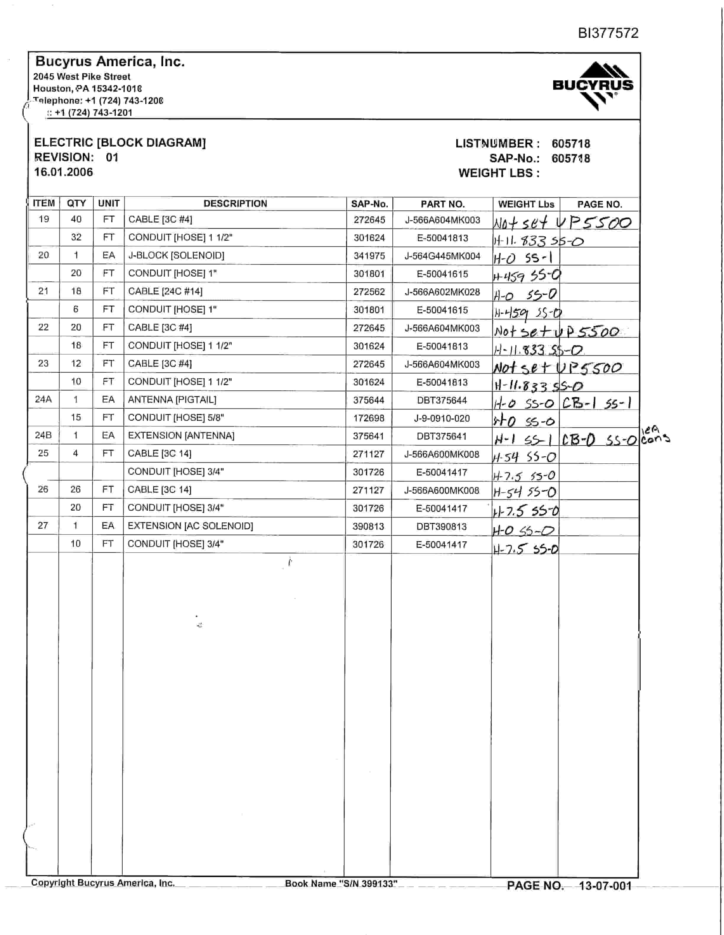 Bucyrus 30M-3 Continuous Miner Parts Catalog BI377572-4