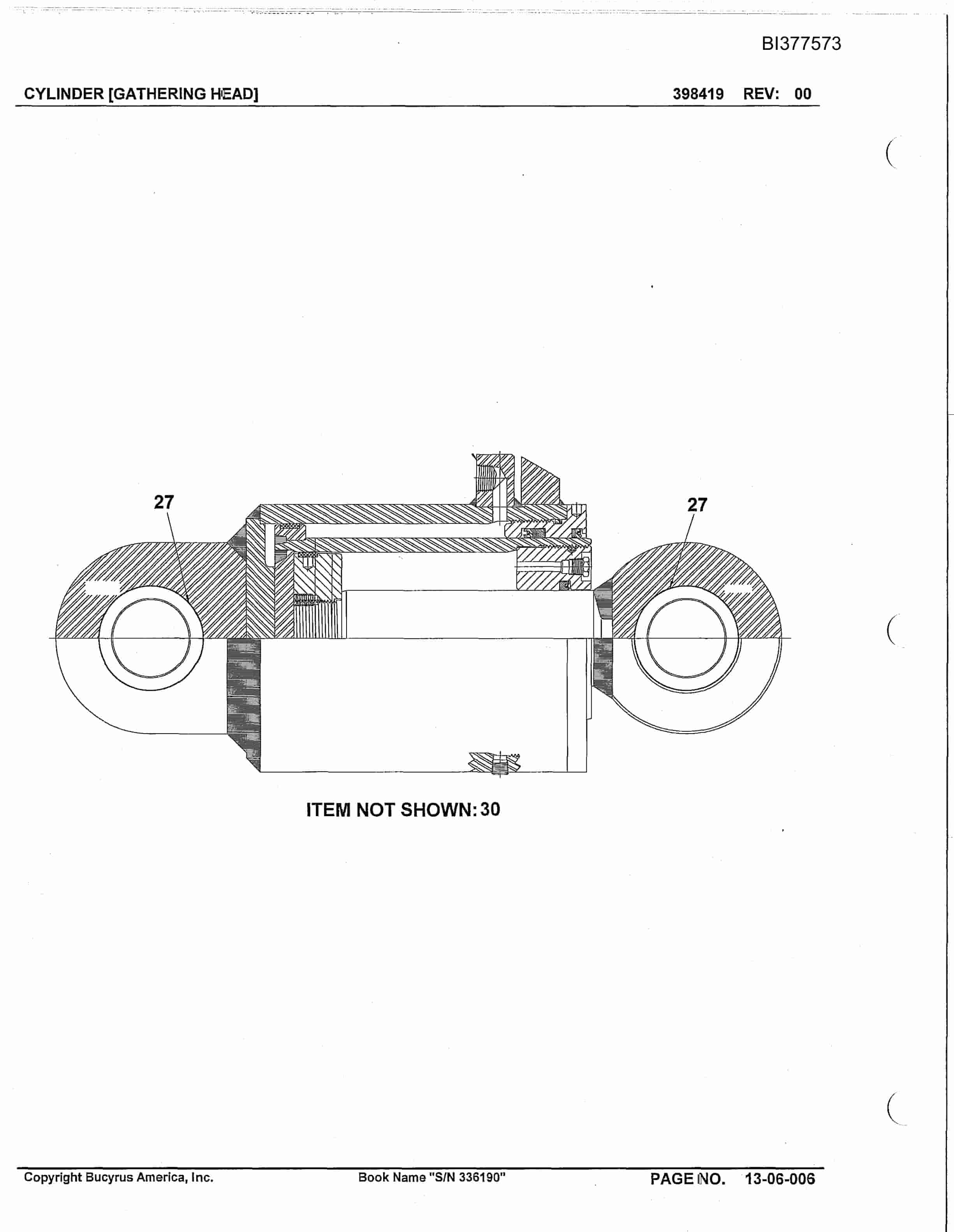 Bucyrus 30M-3L Continuous Miner Parts Catalog BI377573-2