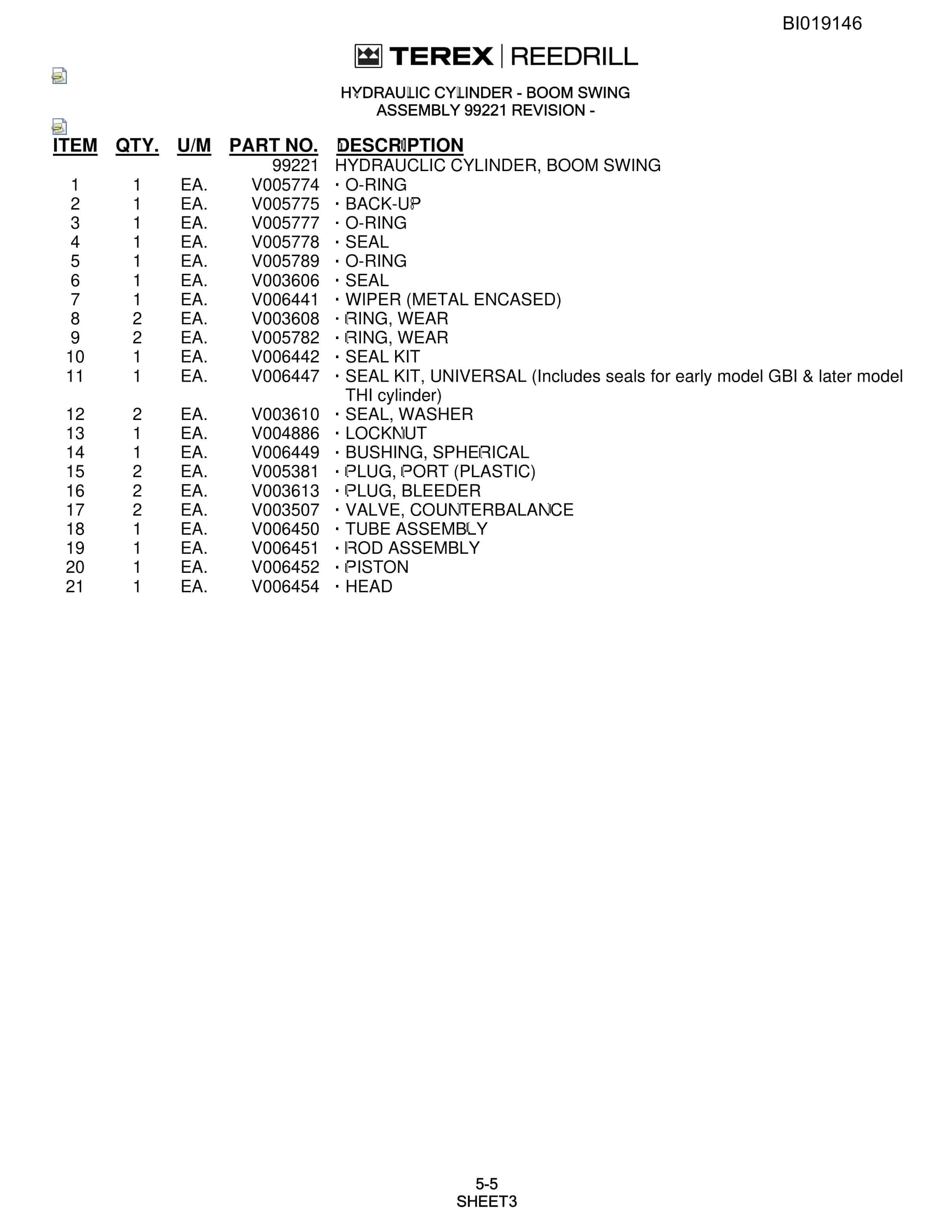 Bucyrus 345 Hydra-Trac Parts Catalog BI019146-2