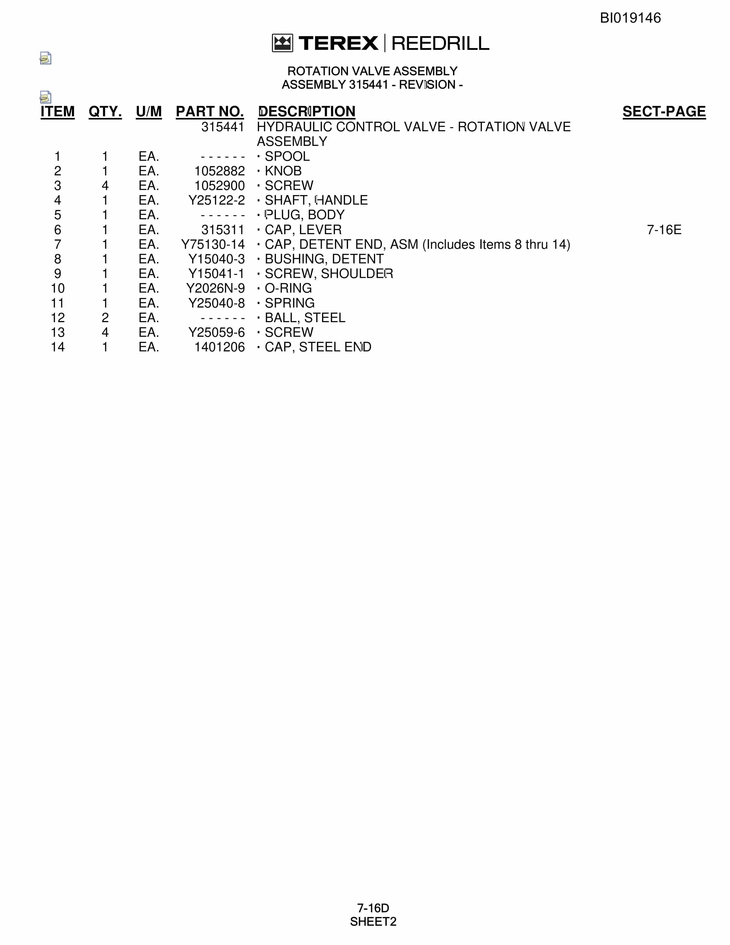 Bucyrus 345 Hydra-Trac Parts Catalog BI019146-4