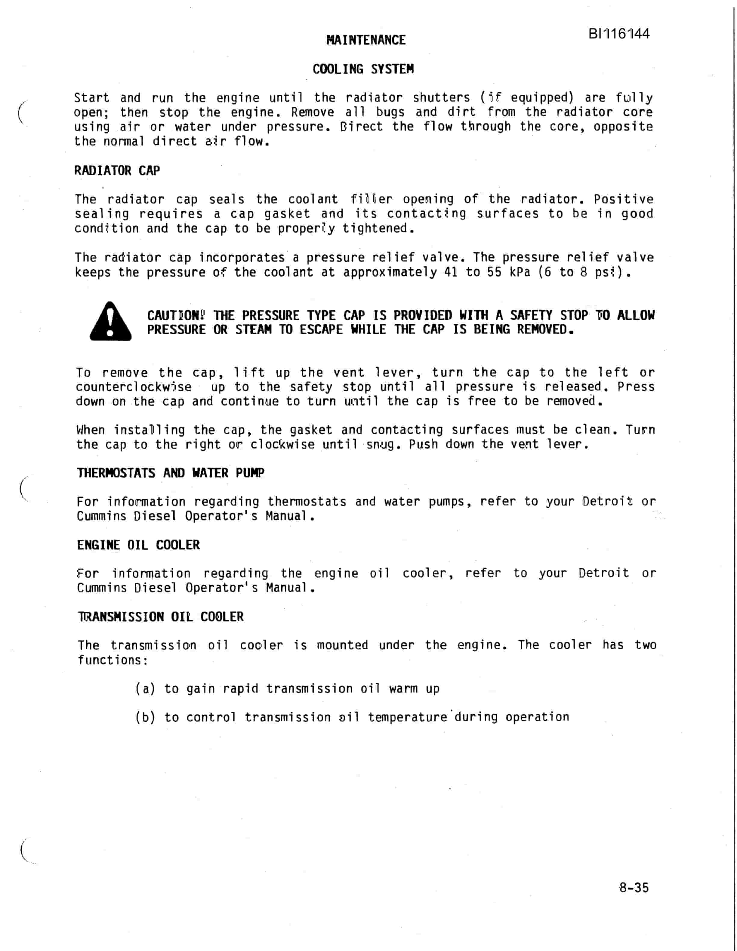 Bucyrus 350B-C Pay Hauler Technical Manual BI116144-5