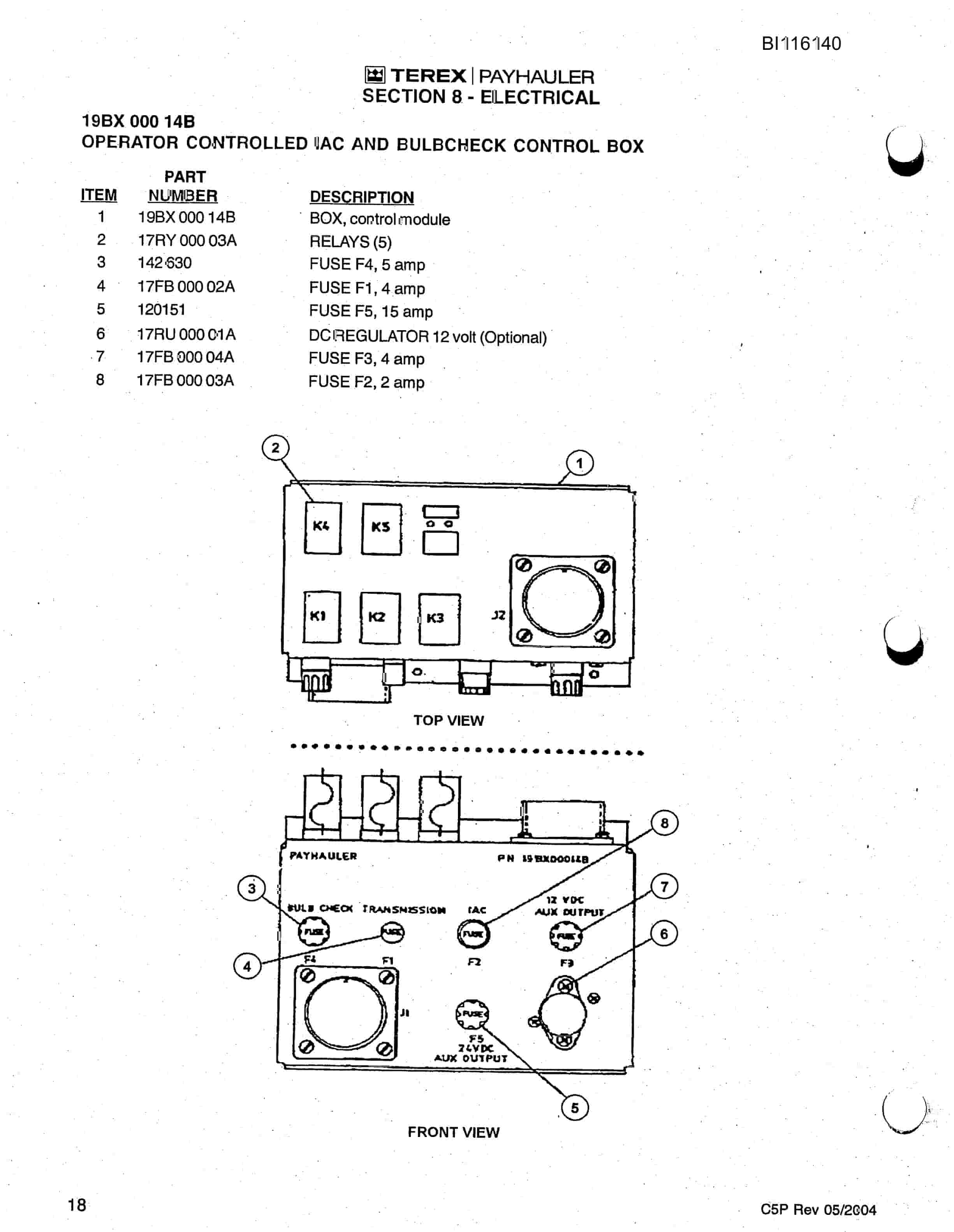 Bucyrus 350C Pay Hauler Parts Catalog BI116140-2