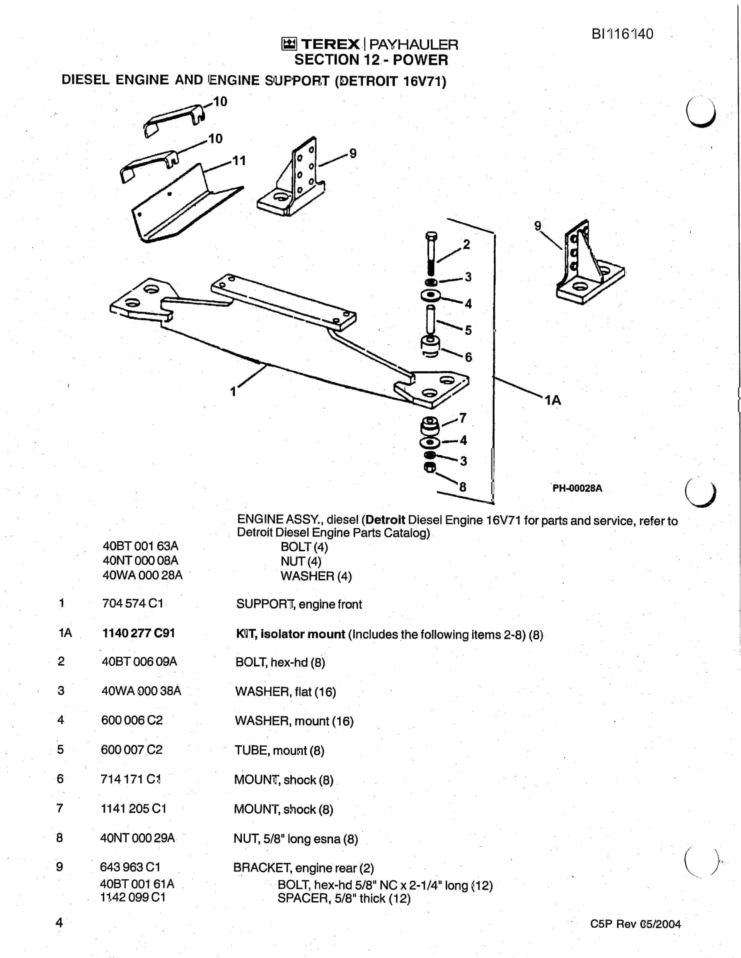 Bucyrus 350C Pay Hauler Parts Catalog BI116140-3