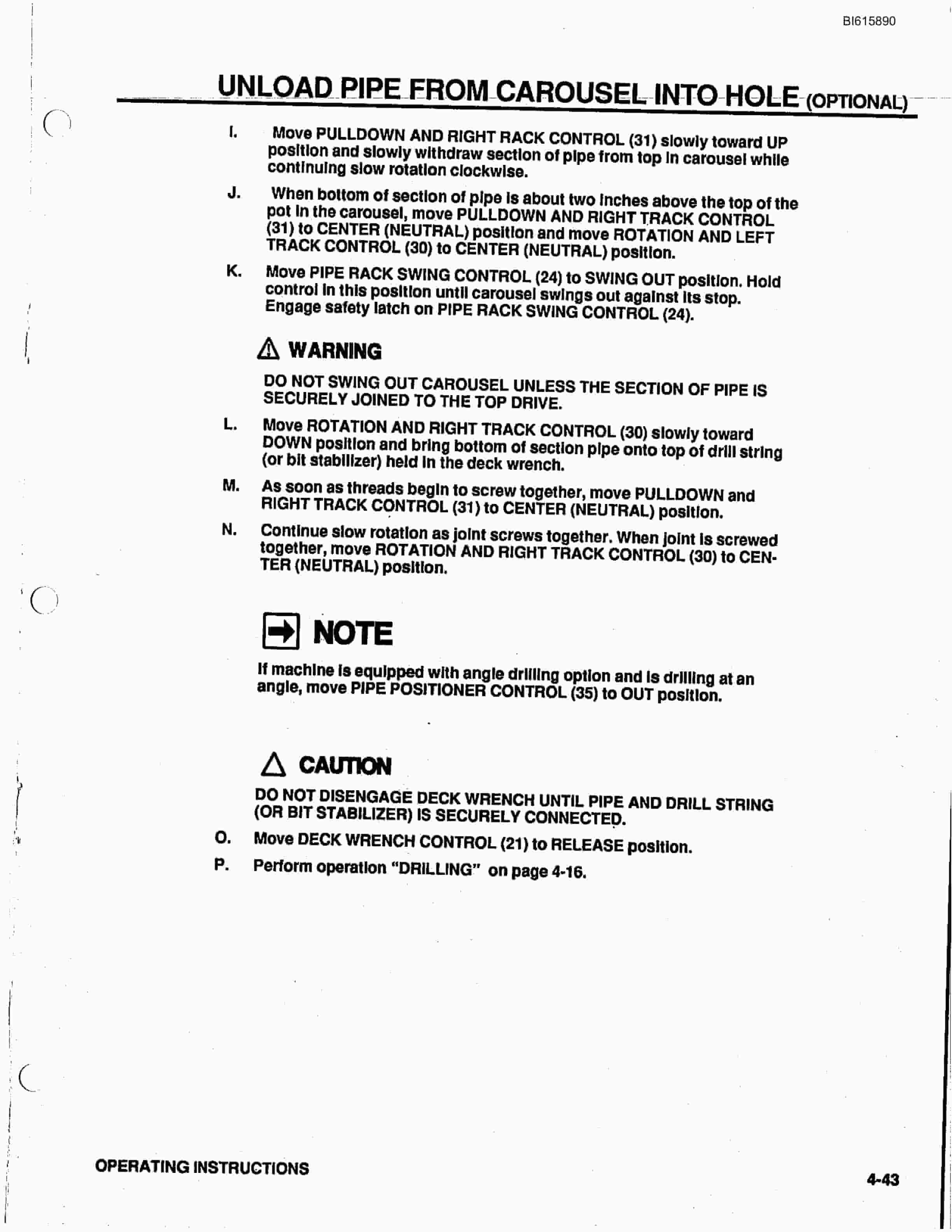 Bucyrus 35B Rotary Blasthole Drill Technical Manual BI615890-4