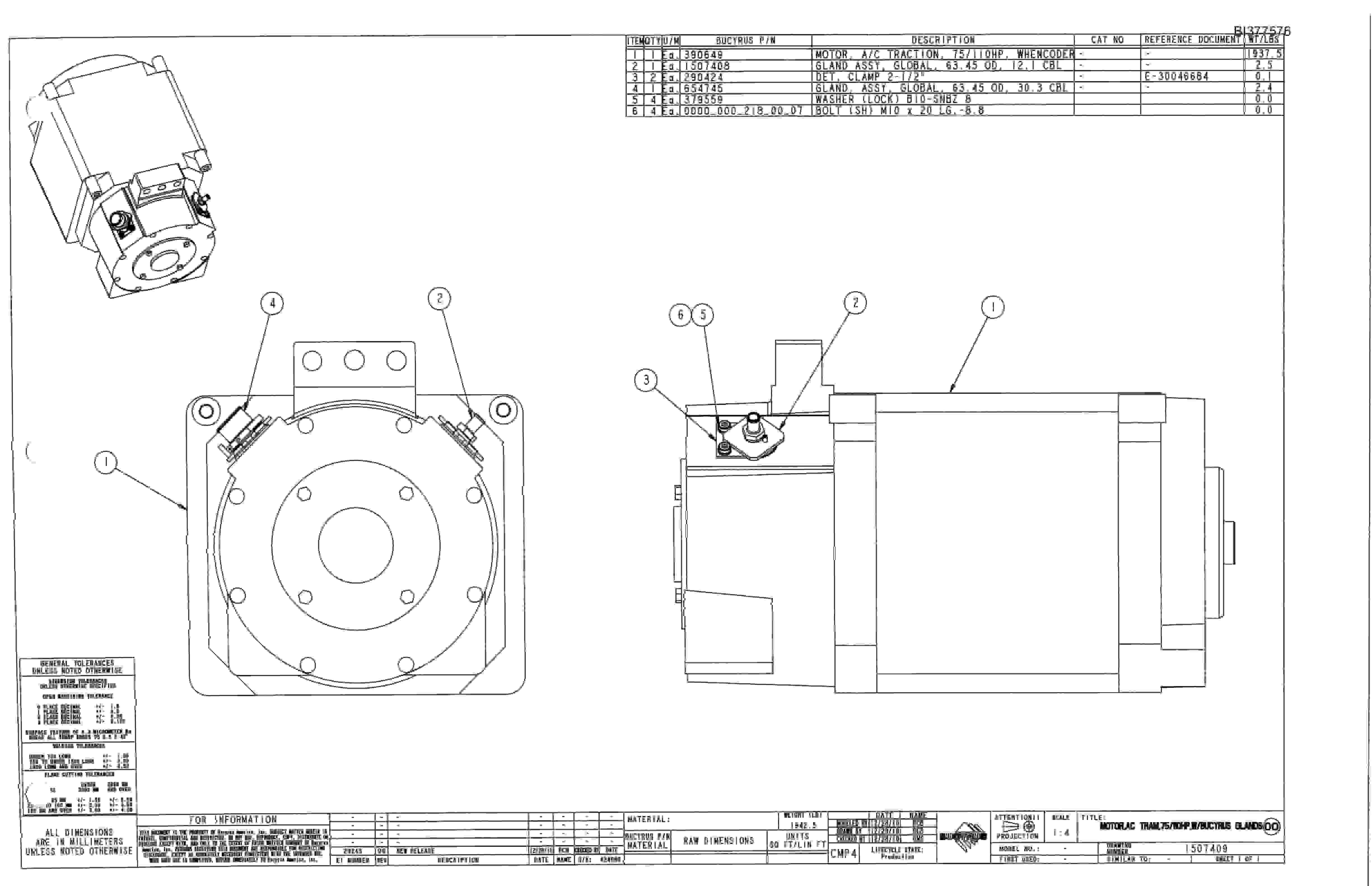 Bucyrus 35M-3L Continuous Miner Parts Catalog BI377576-5