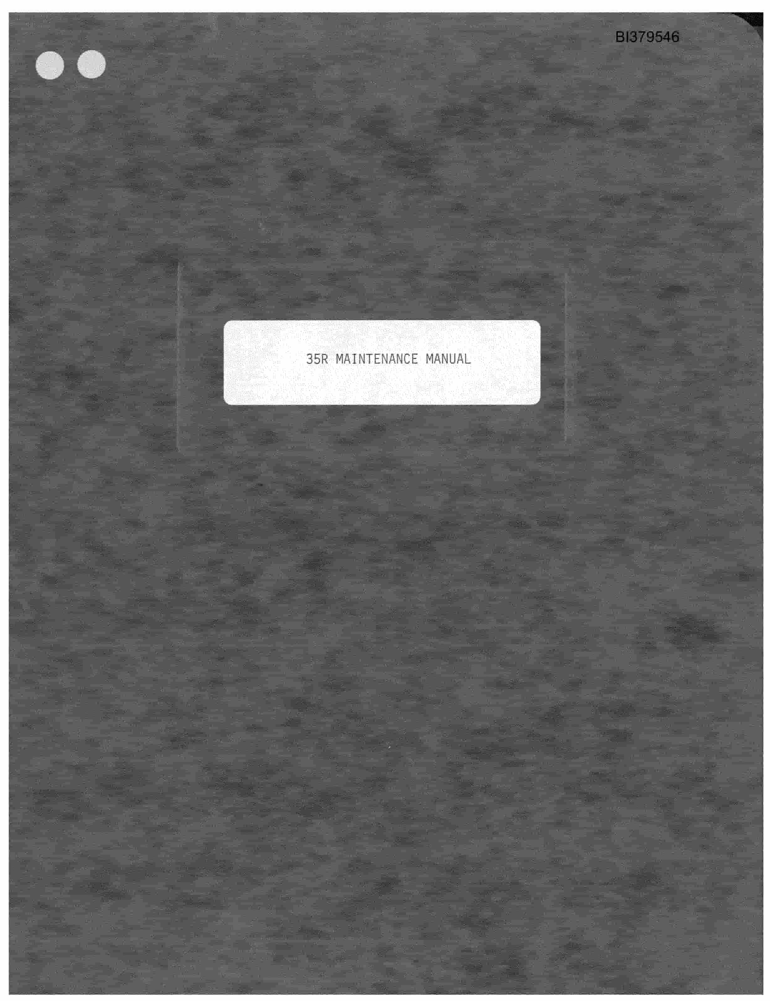 Bucyrus 35R Drill Maintenance Manual BI379546