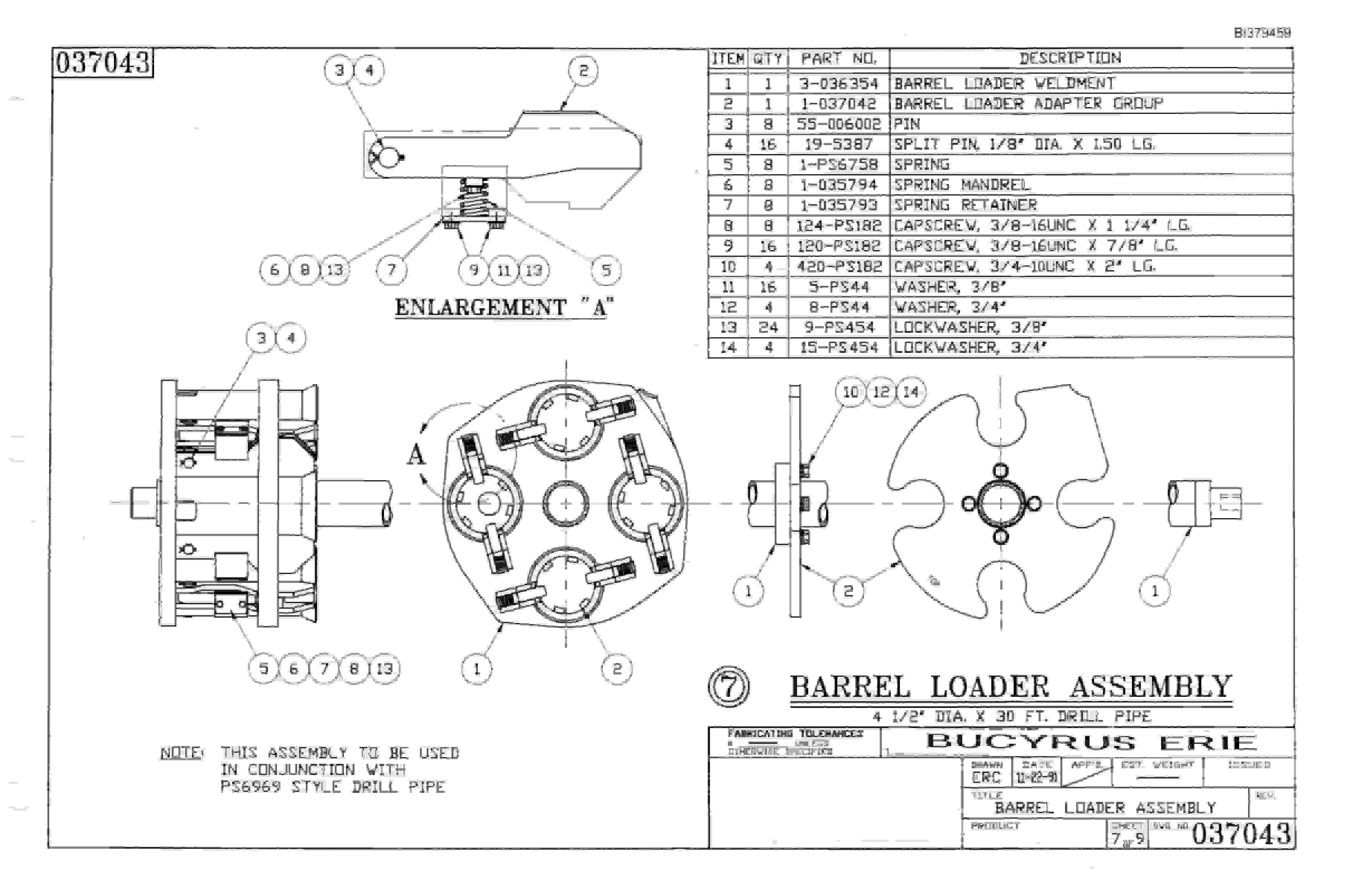 Bucyrus 35RII Drill Parts Manual BI379459-3