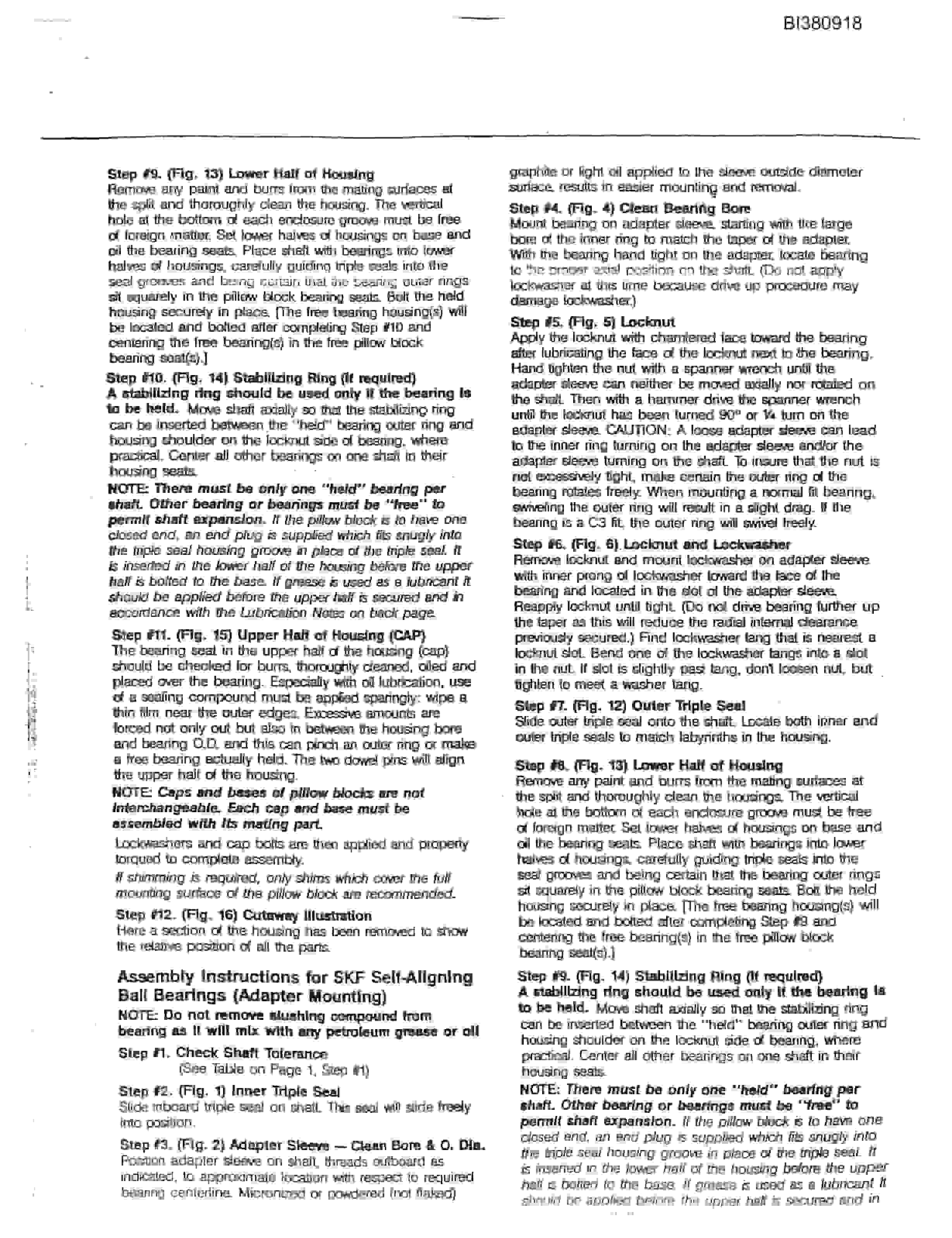 Bucyrus 36in AFSD 150HP, Reconditioned Tail Parts Catalog BI380918-3