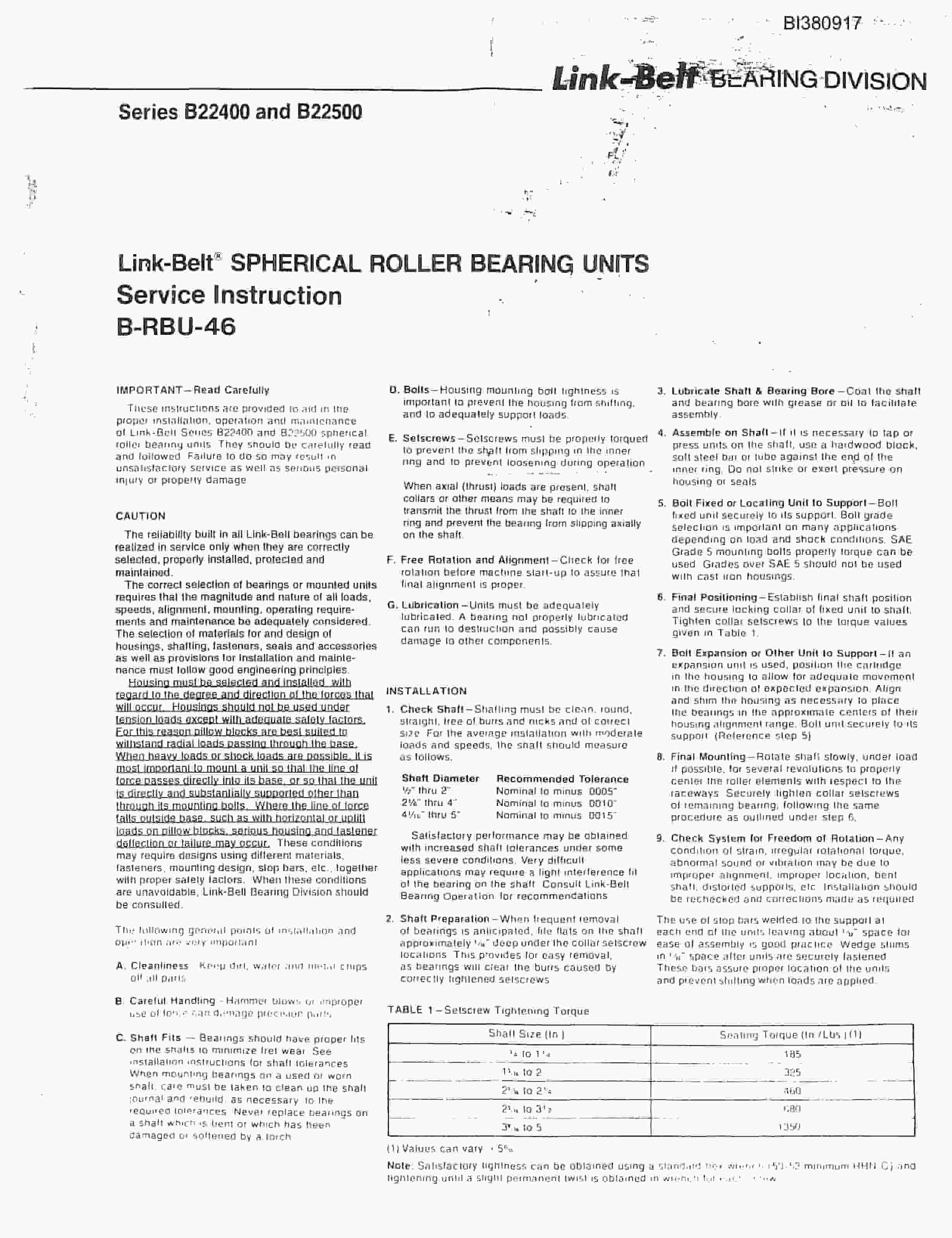Bucyrus 36in Tailpiece Parts Catalog BI380917-3