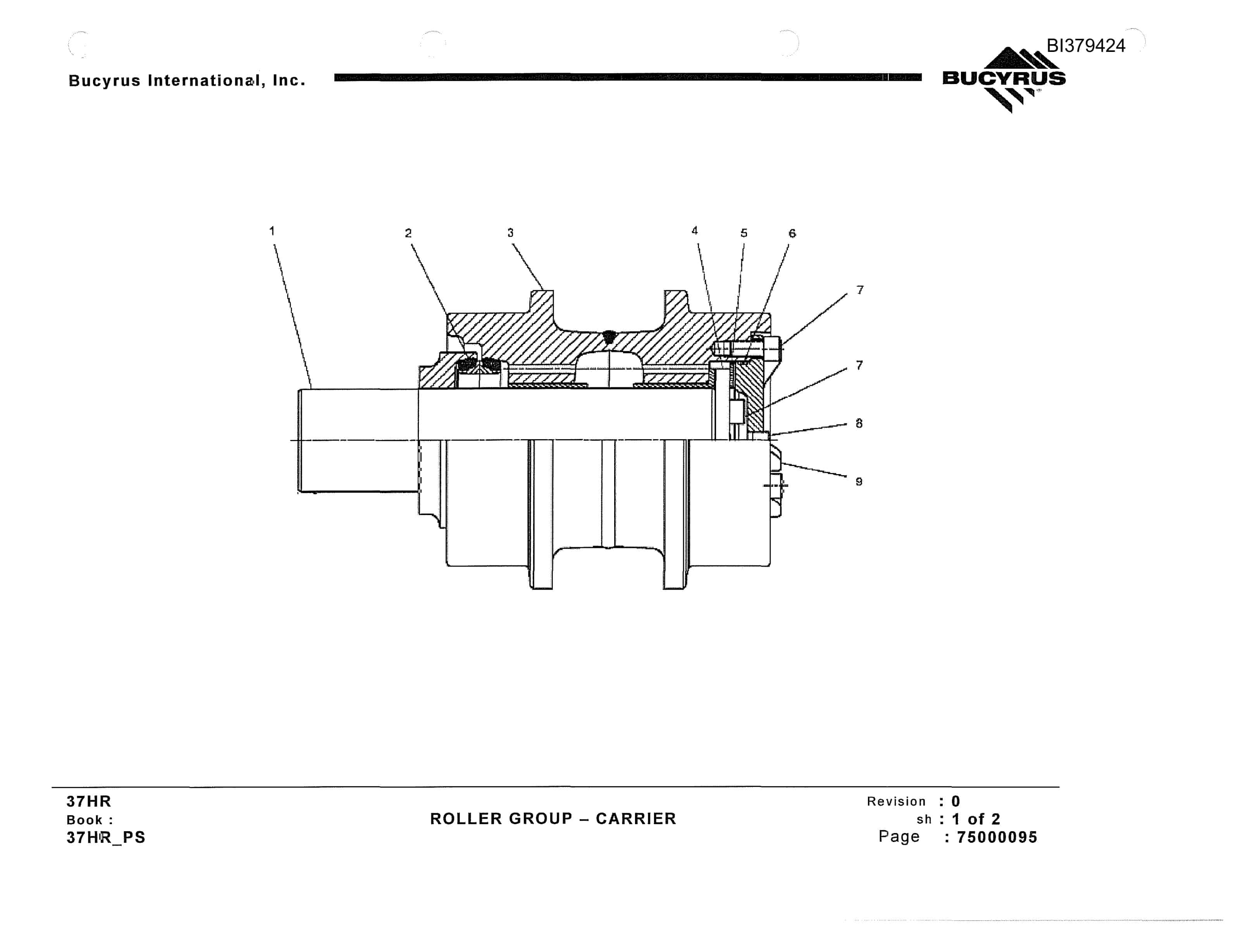 Bucyrus 37HR Blast Hole Drill Parts Manual BI379424-4