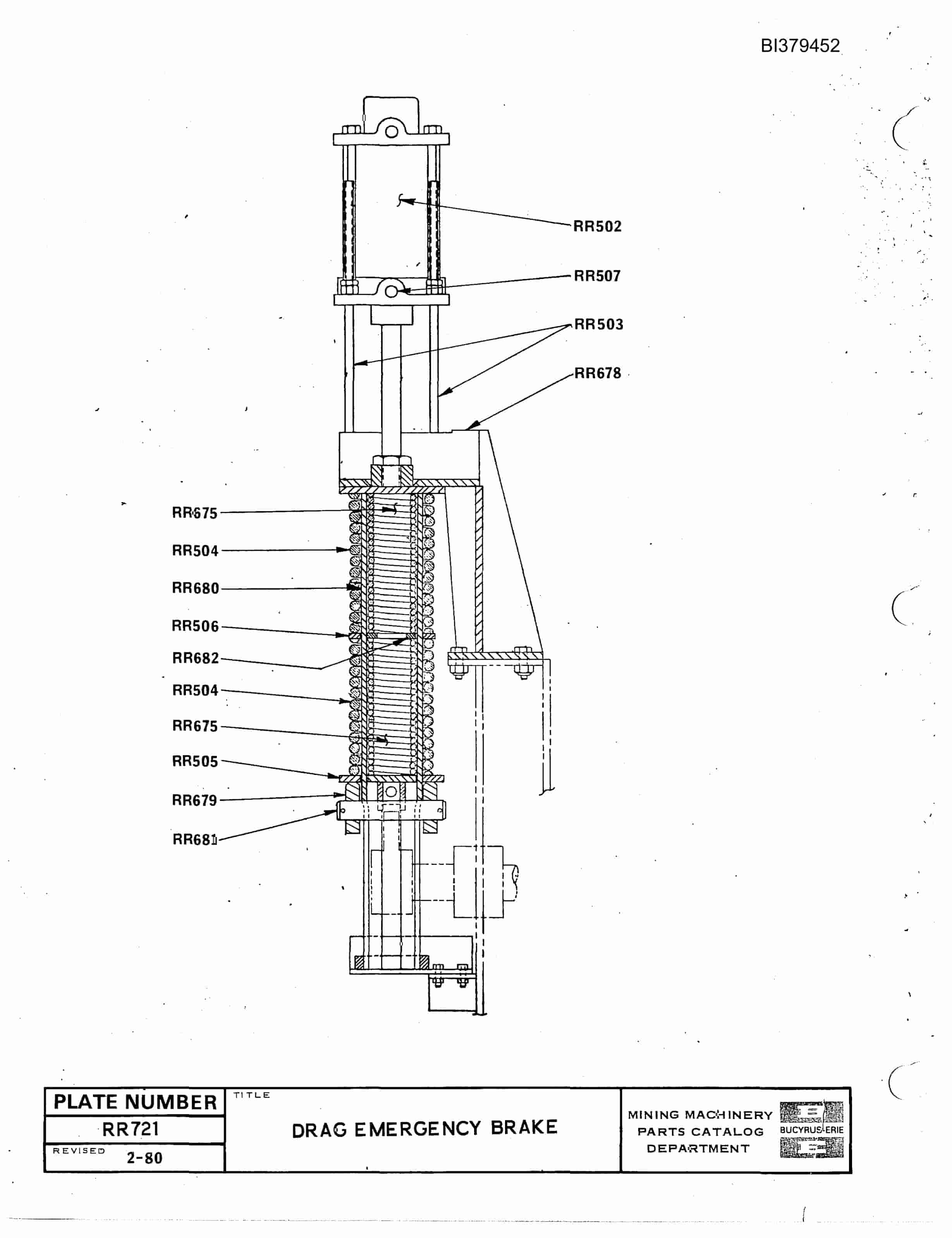 Bucyrus 380-W Drill Parts Catalog BI379452-5