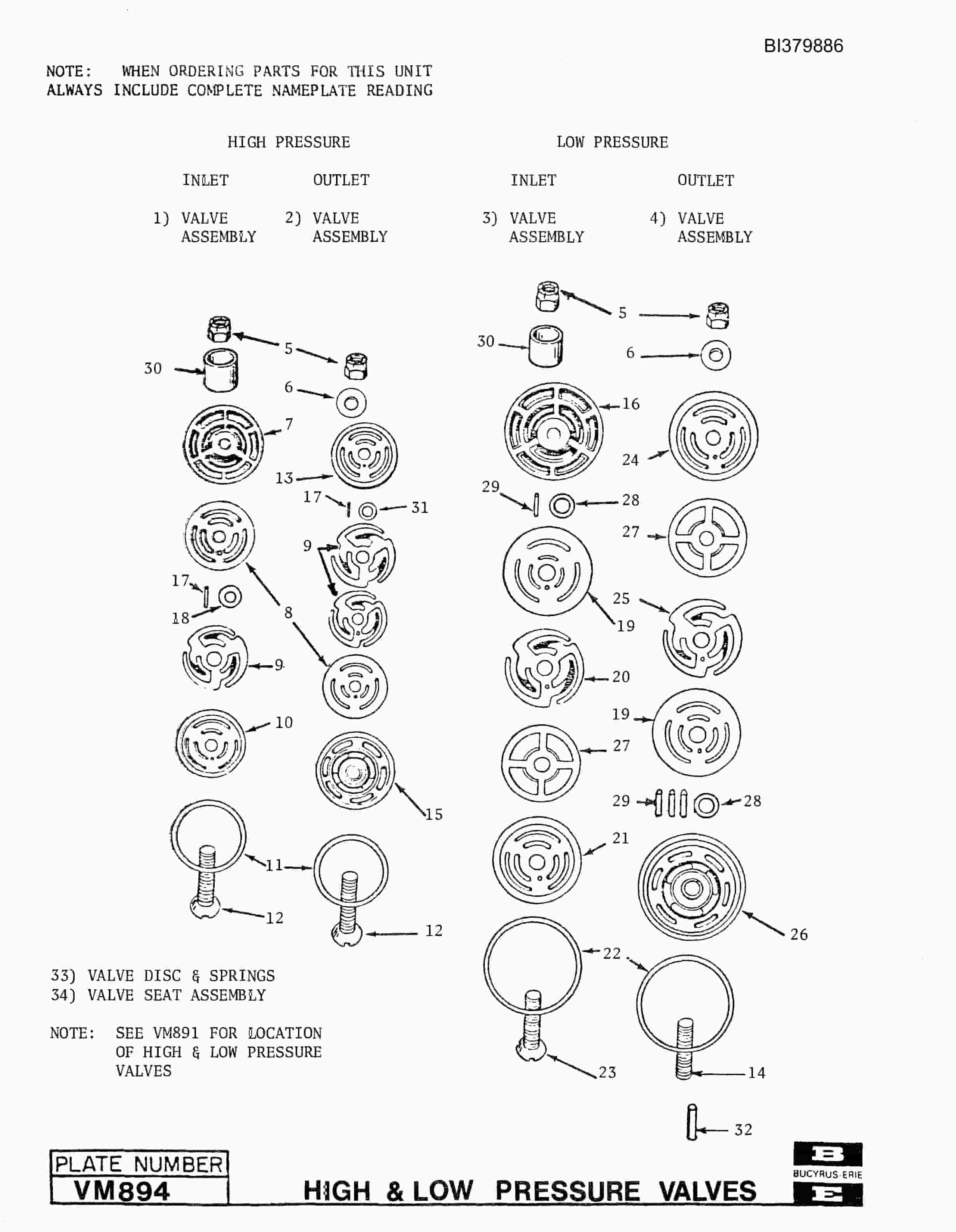 Bucyrus 380-W Master Parts Parts Catalog BI379886-3