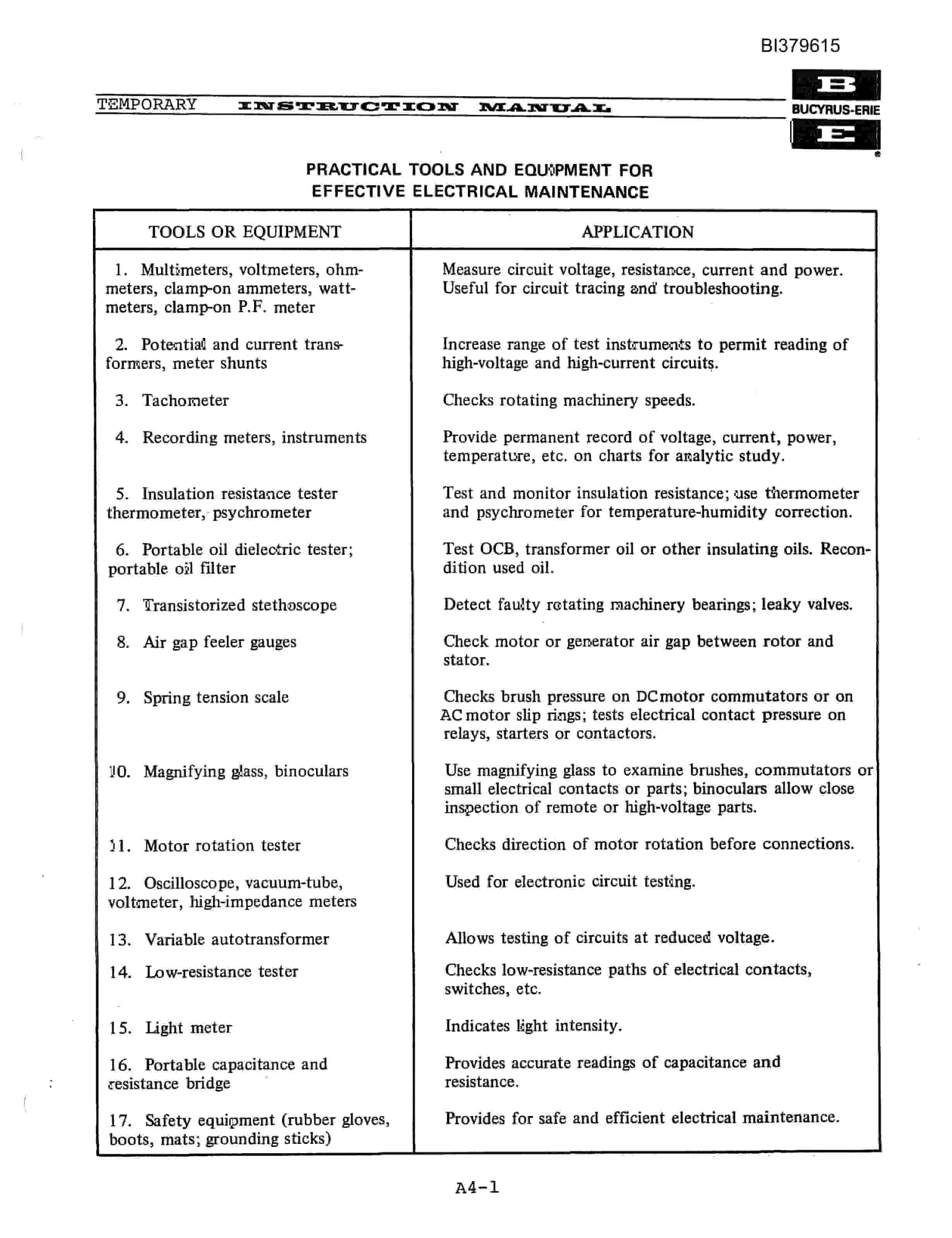 Bucyrus 380-W Walking Dragline Care, Maintenance And Operation Manual BI379615-4
