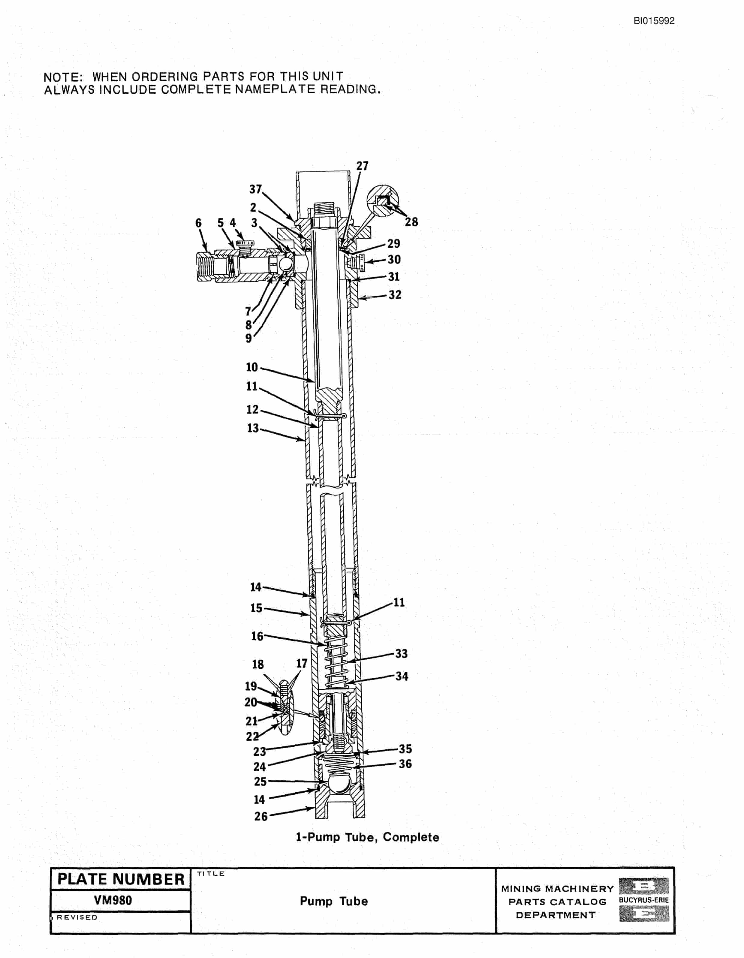 Bucyrus 380-W Walking Dragline Parts Catalog BI015992-3