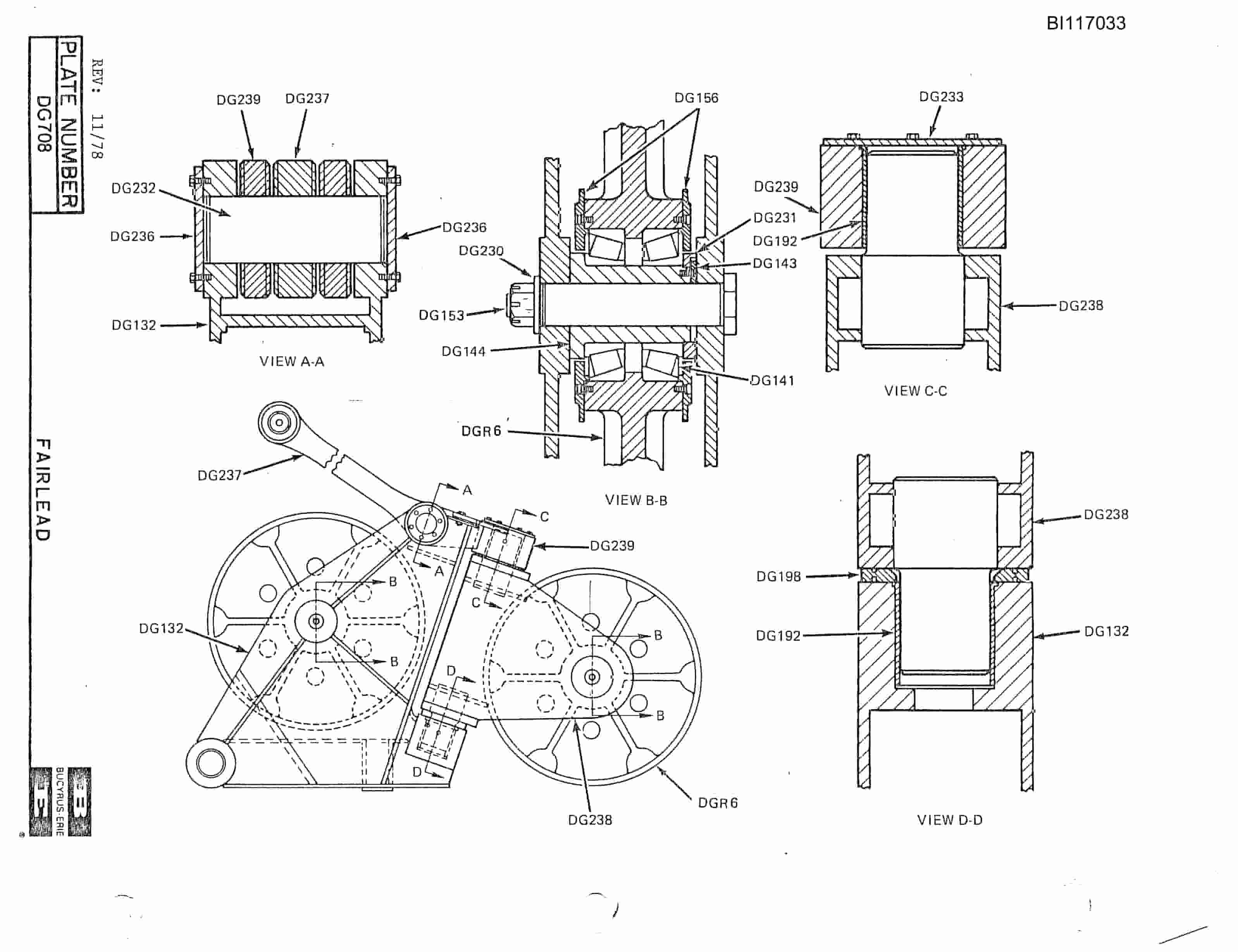 Bucyrus 380-W Walking Dragline Parts Catalog BI117033-2