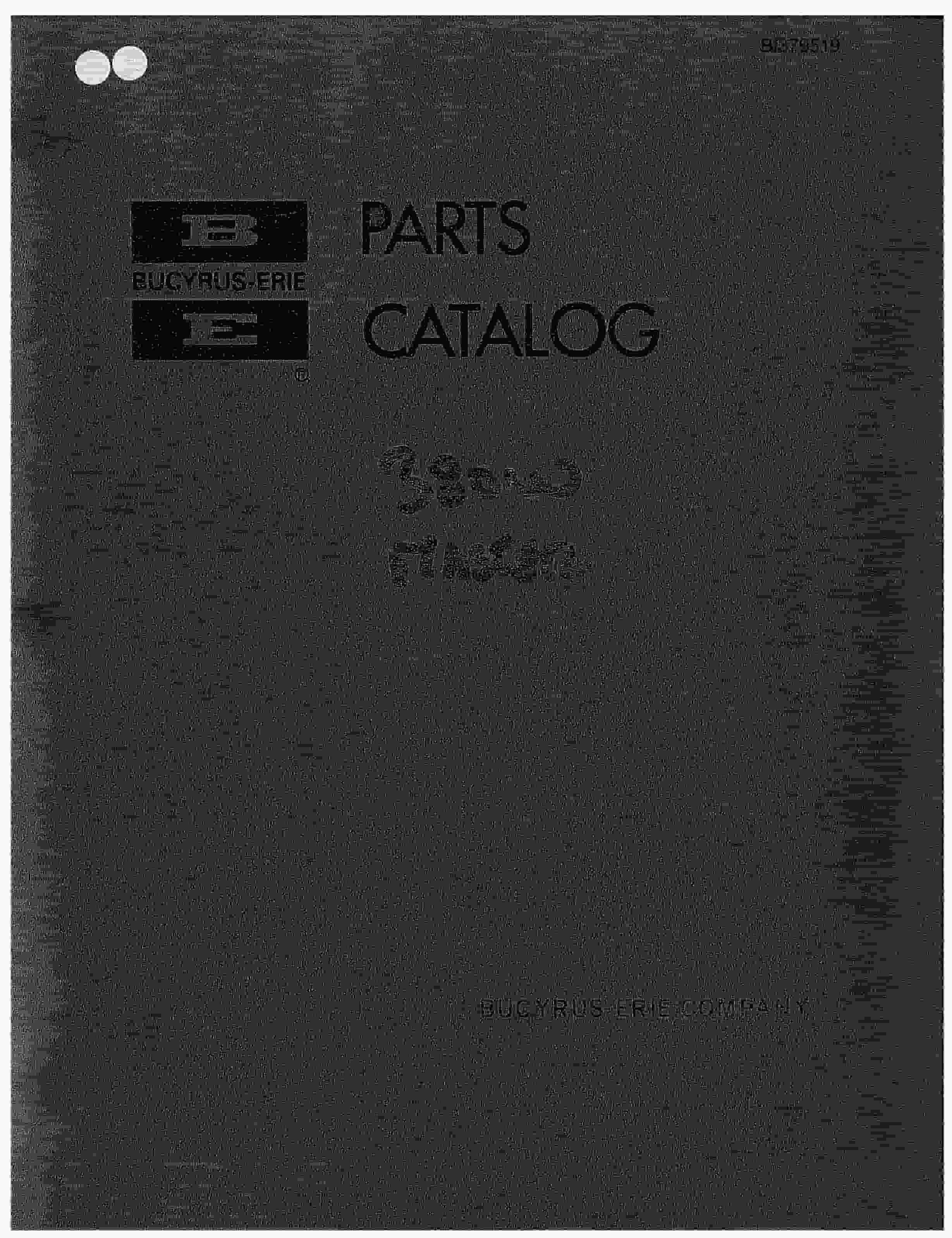 Bucyrus 380-W Walking Dragline Parts Catalog BI379519