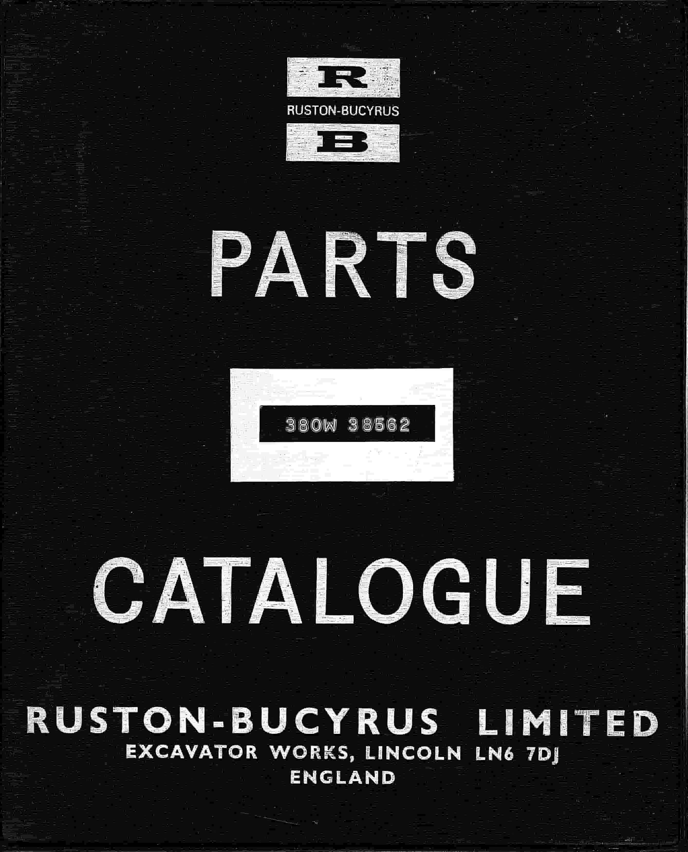 Bucyrus 380W Parts Catalog BI379613