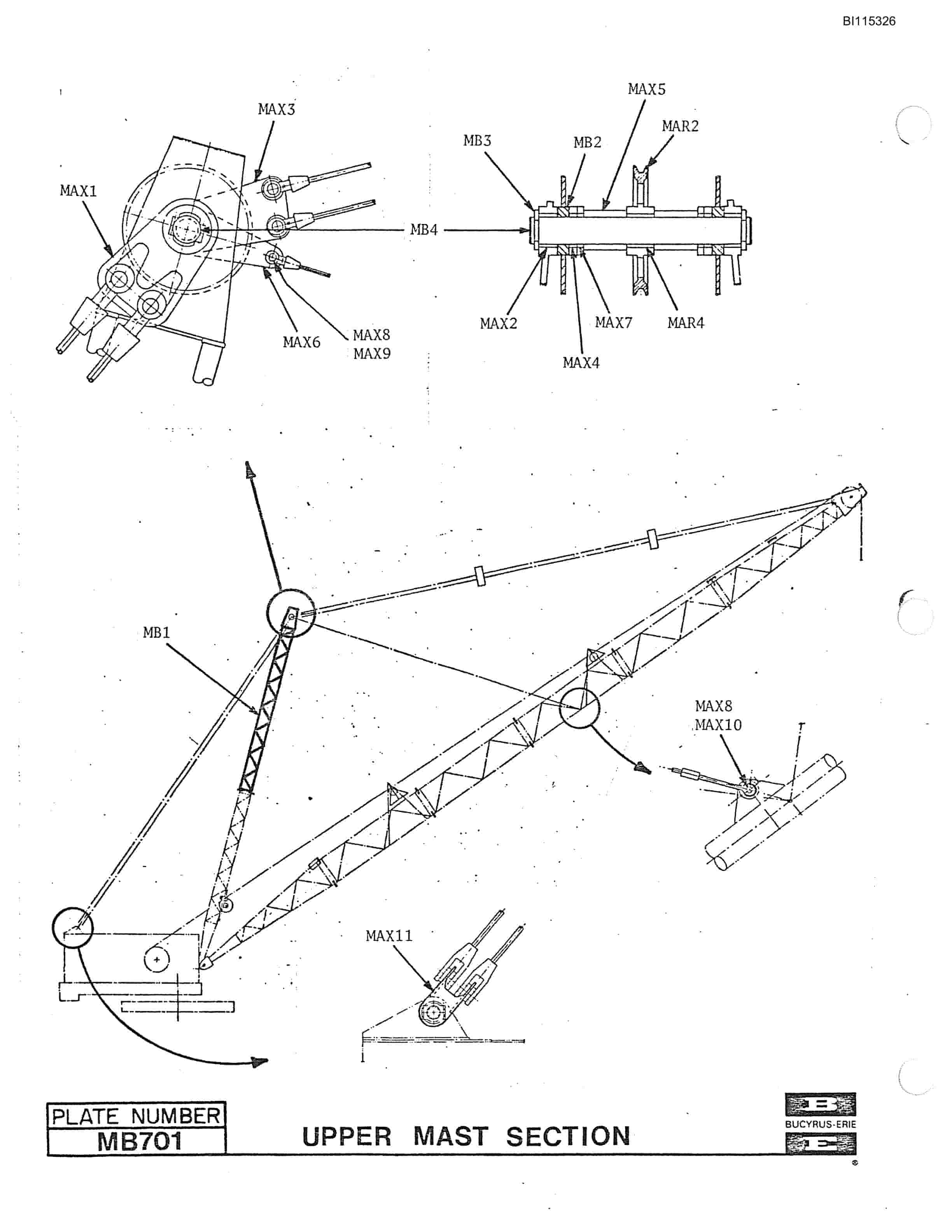 Bucyrus 380W Walking Dragline Parts Catalog BI115326-3