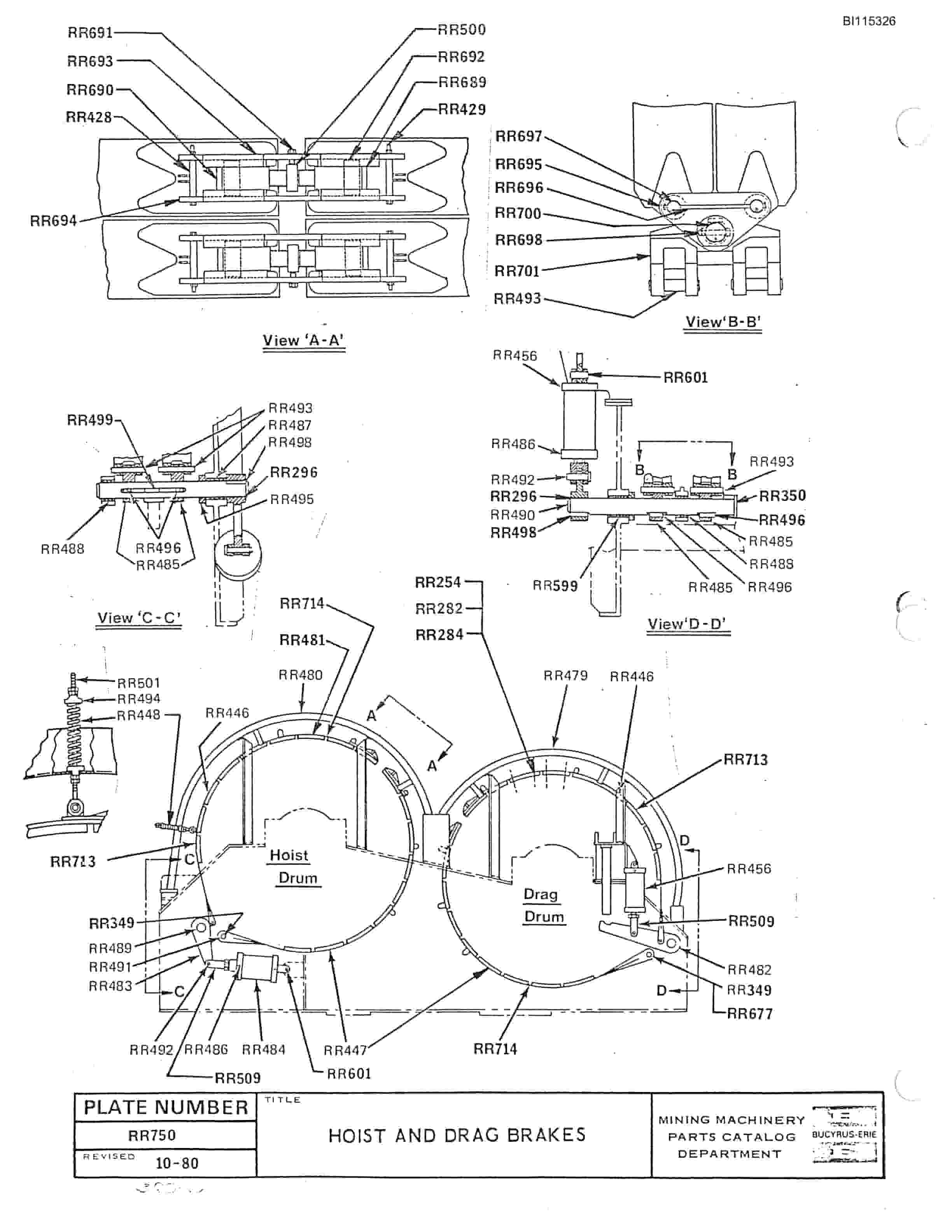 Bucyrus 380W Walking Dragline Parts Catalog BI115326-5