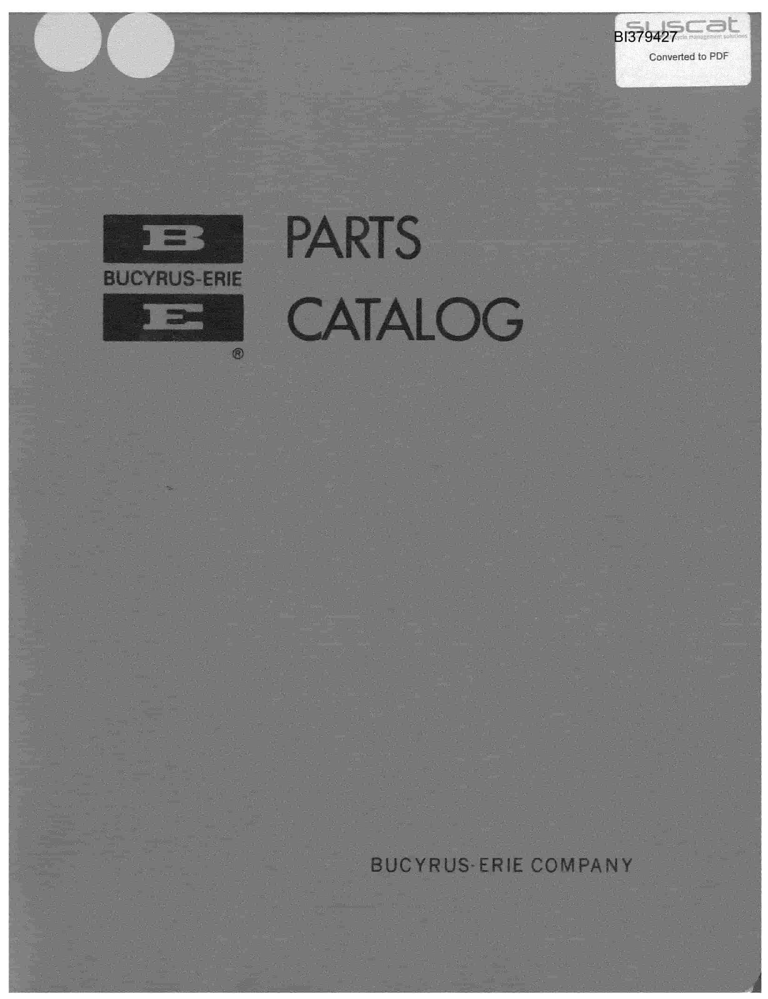 Bucyrus 40-R Drill Parts Catalog BI379427