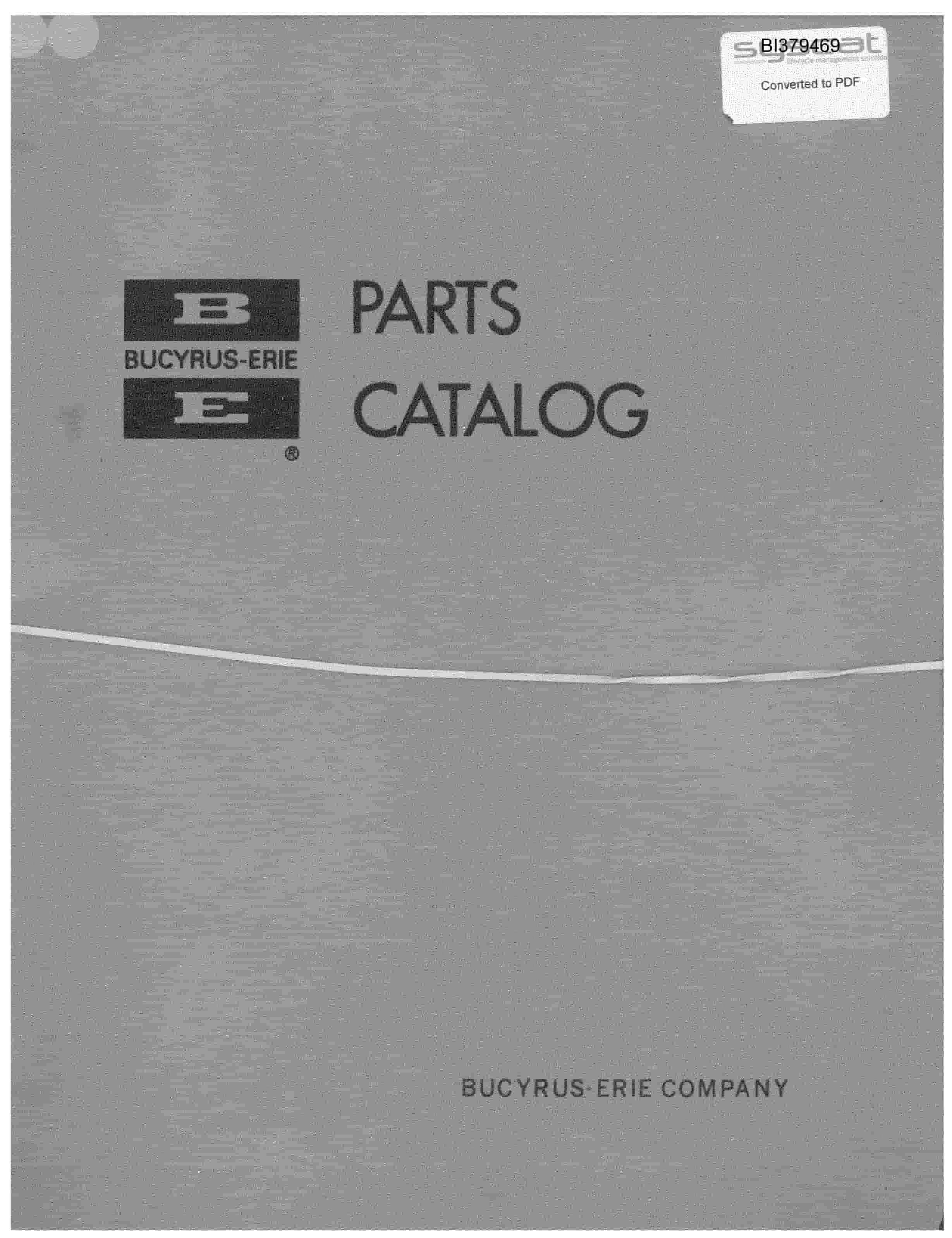 Bucyrus 40-R Drill Parts Manual BI379469