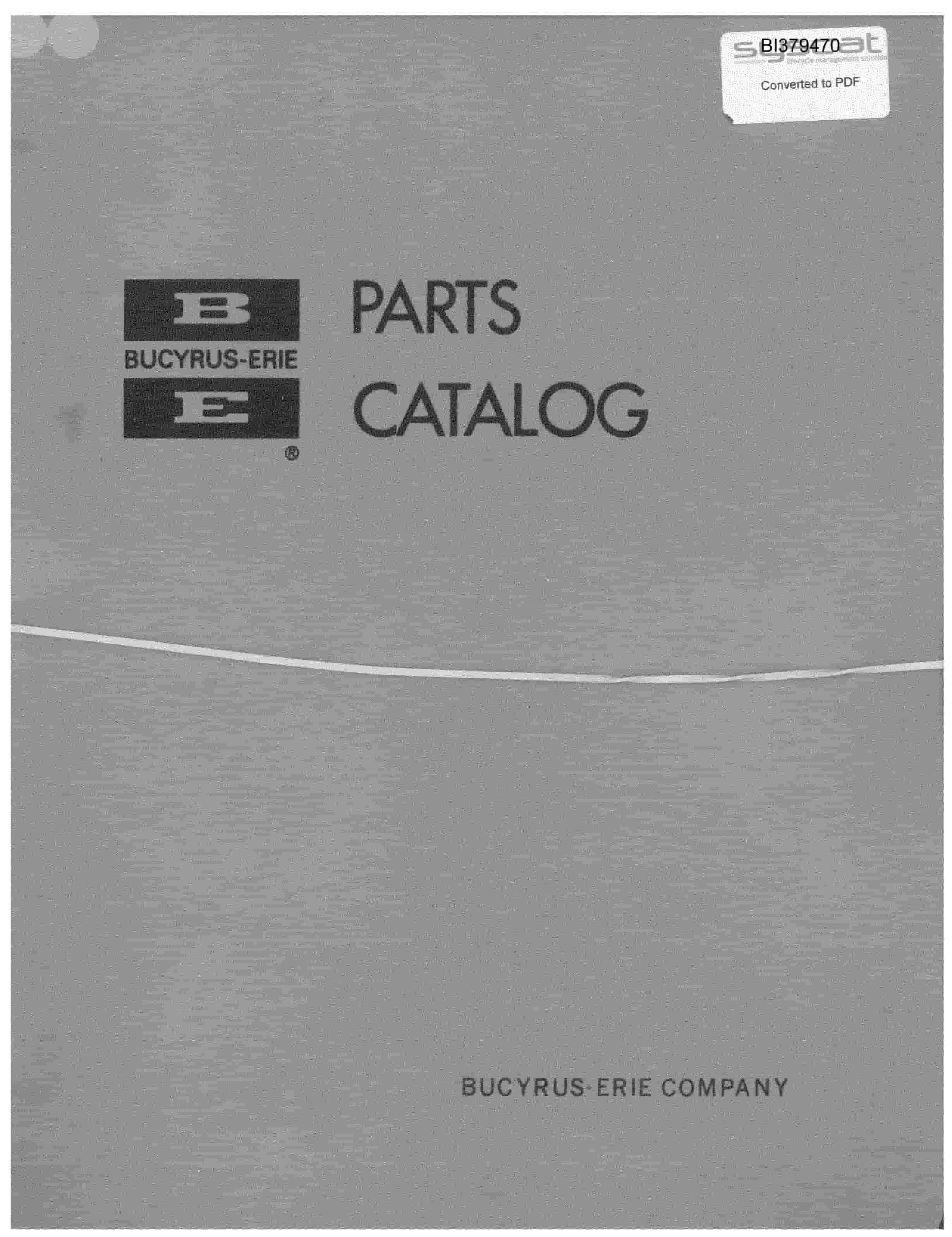 Bucyrus 40-R Drill Parts Manual BI379470