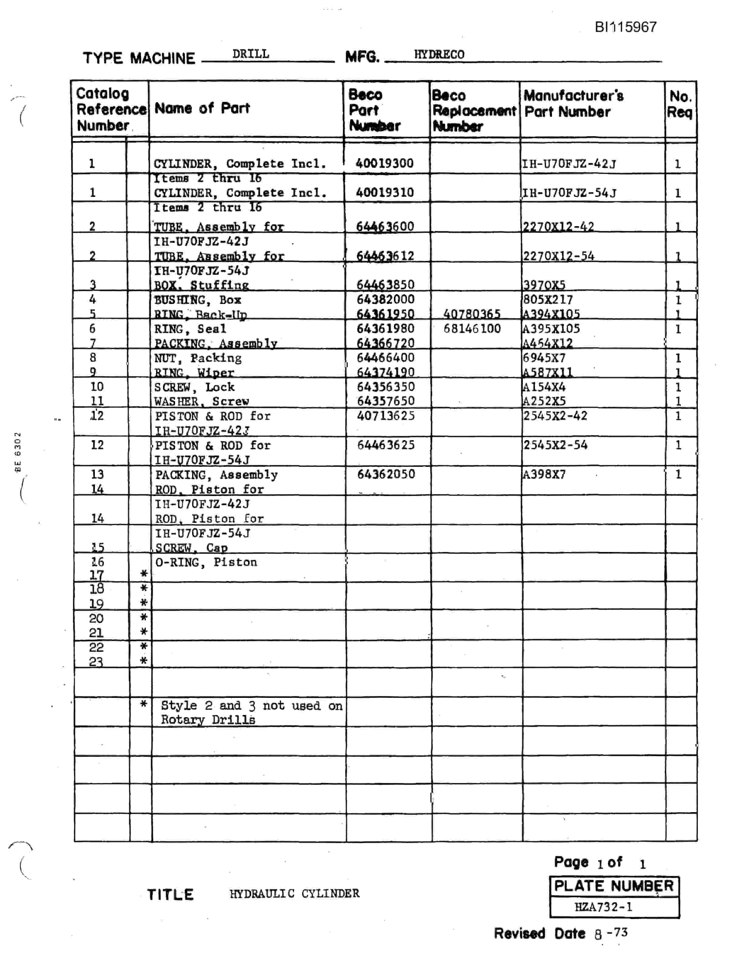 Bucyrus 40-R Drill Technical Manual BI115967-2