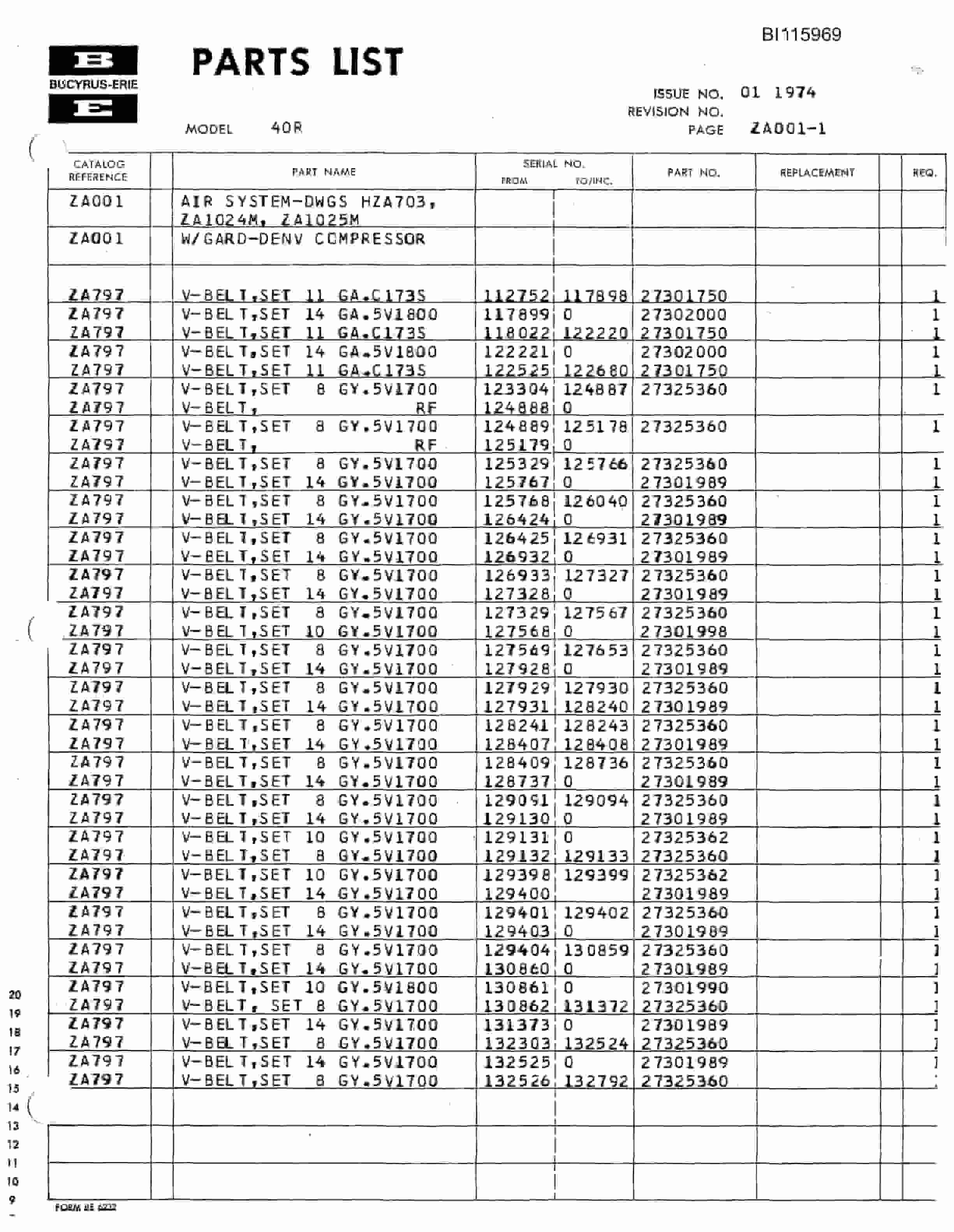 Bucyrus 40-R Rotary Drill Technical Manual BI115969-3